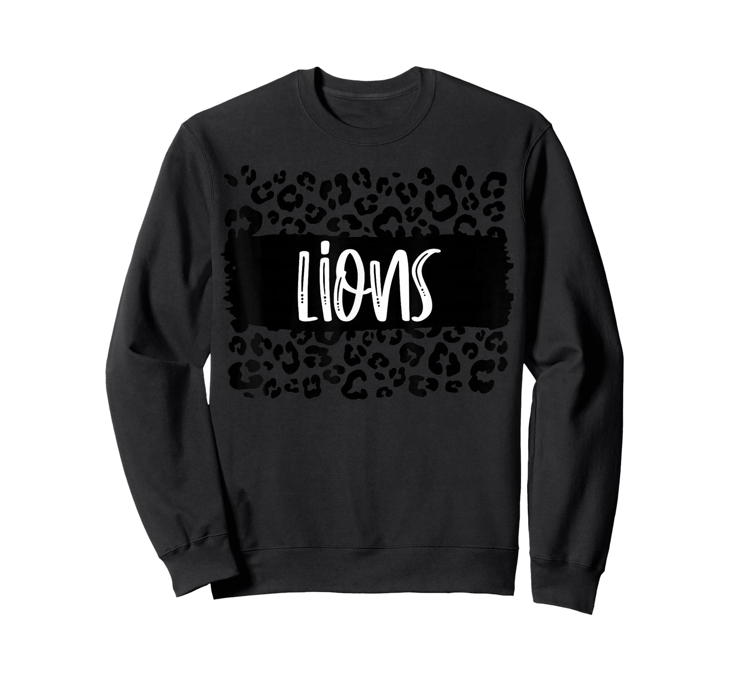 Lions Team Mascot School Spirit Game Night Leopard Print T-Shirt