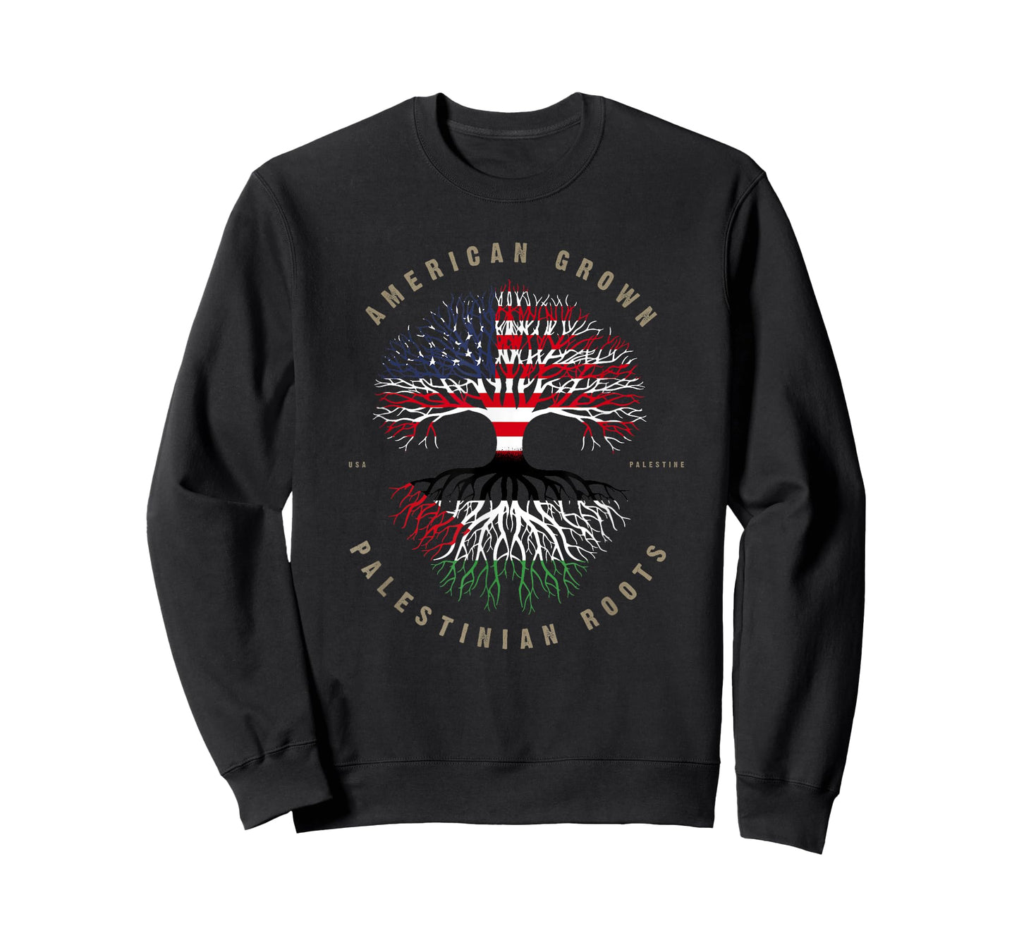 American Grown Palestinian Roots Palestine Flag T-Shirt