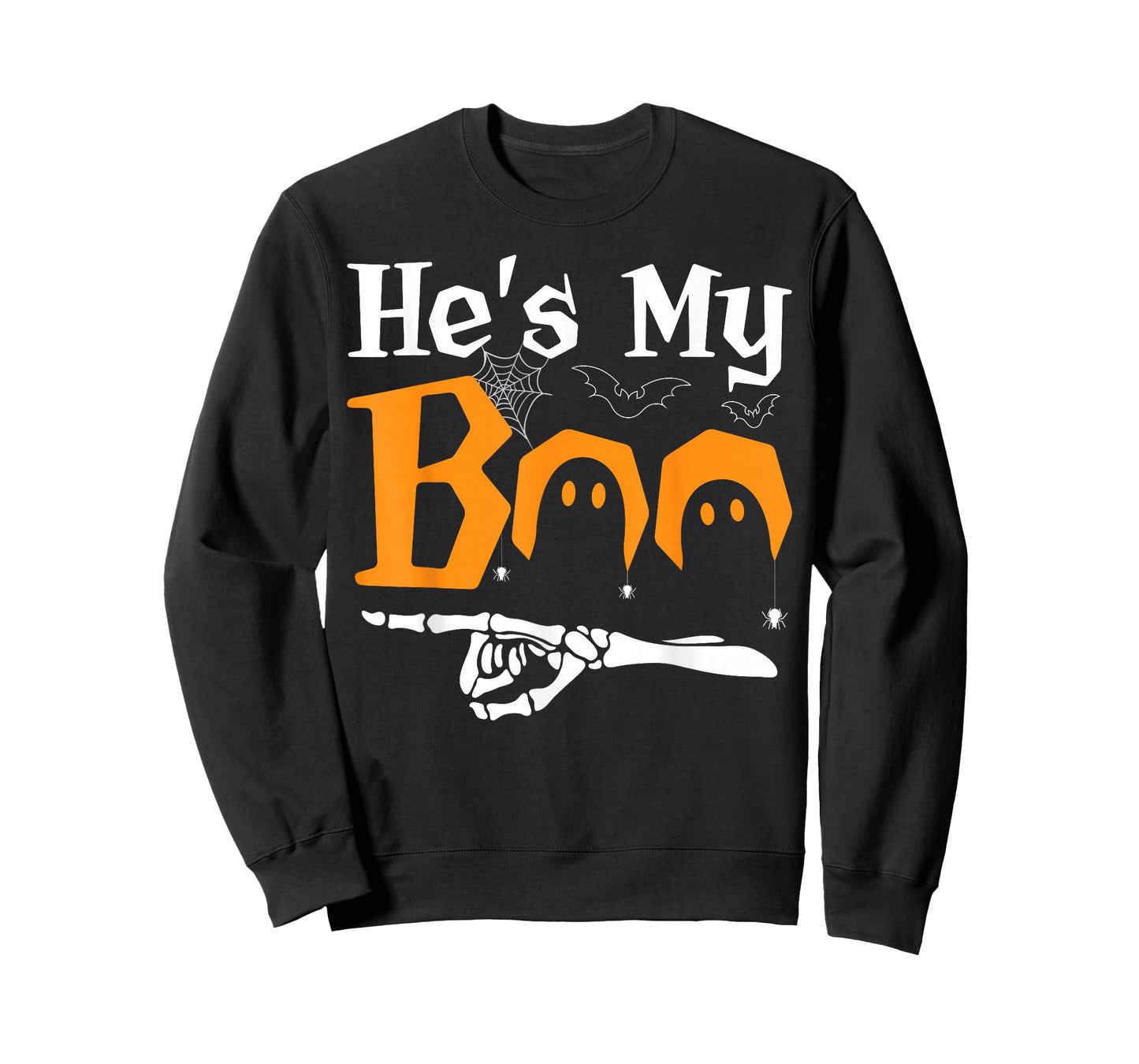 He's My Boo Halloween Spooky Season Couples Matching Design T-Shirt