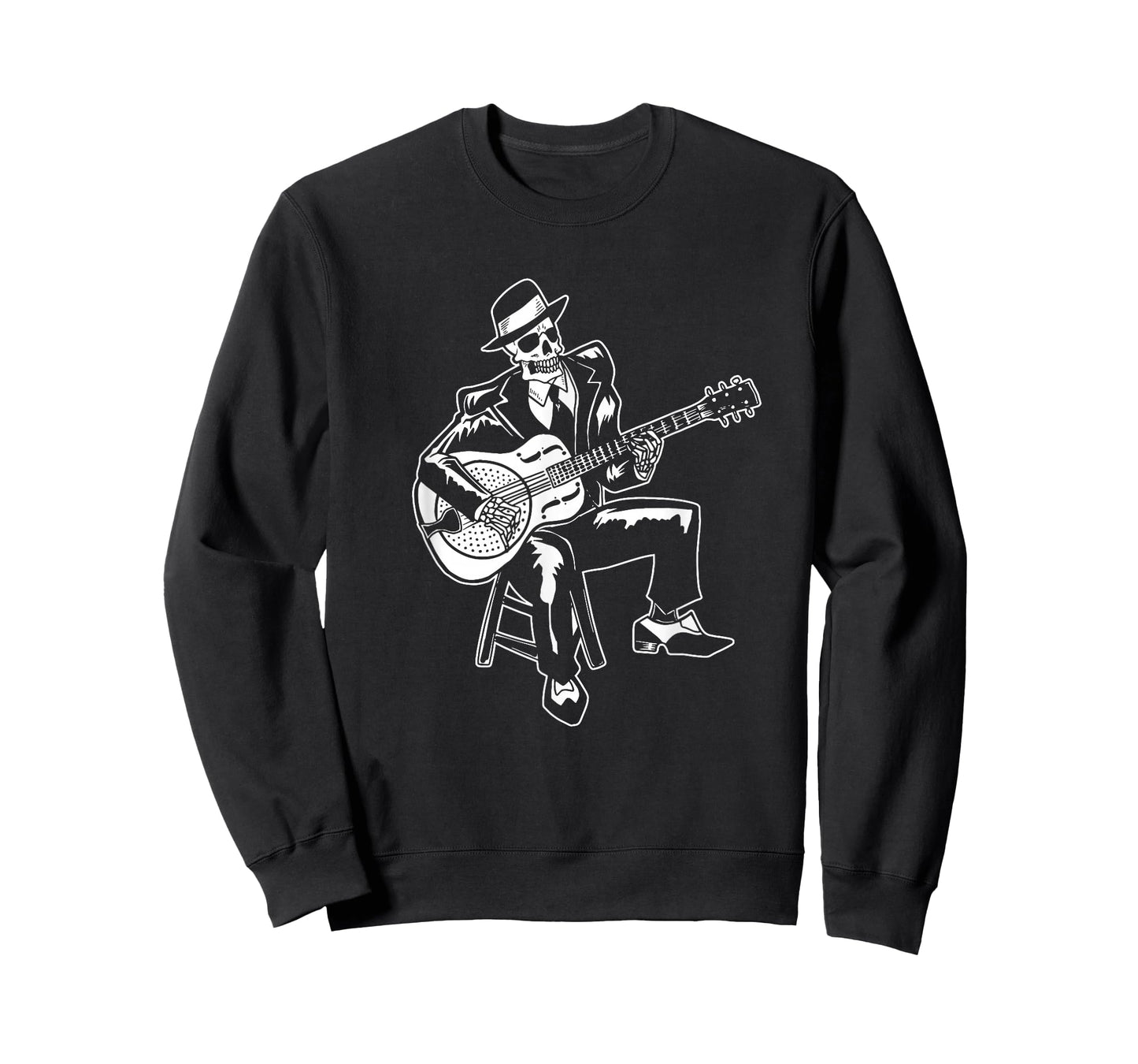 Skeleton Guitar Player Bluesman Vintage Blues Guitarist T-Shirt