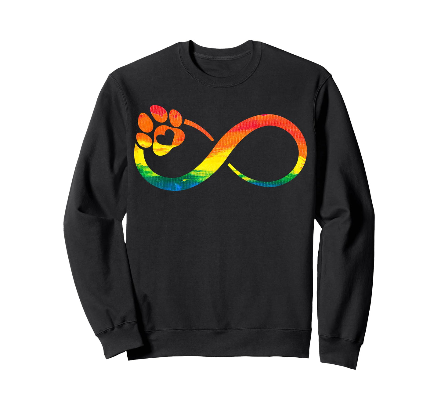 Dog Cat Paw Print Infinite Rainbow, Dog Lover Rescue T-Shirt