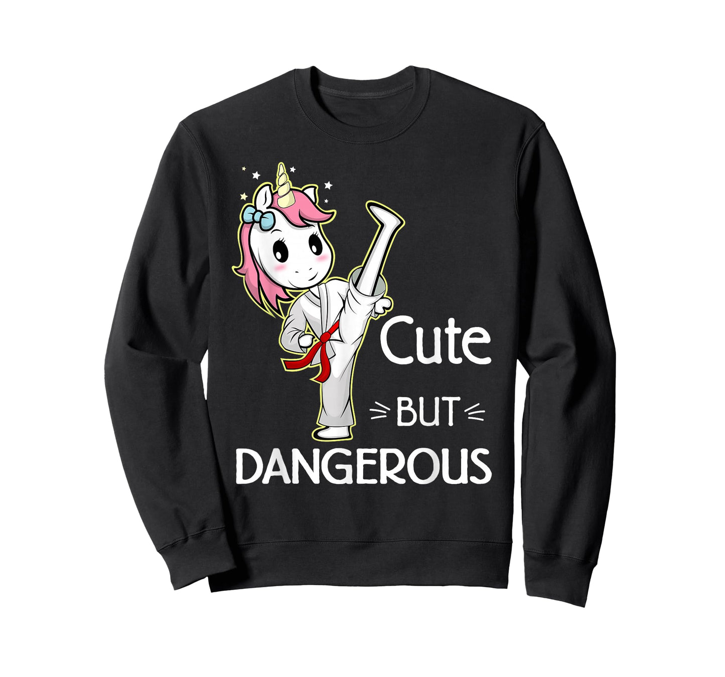 Cute Unicorn Karate Taekwondo T-Shirt - Unisex Kids - Black - Small - Short Sleeve - Funny Martial Arts T-Shirt