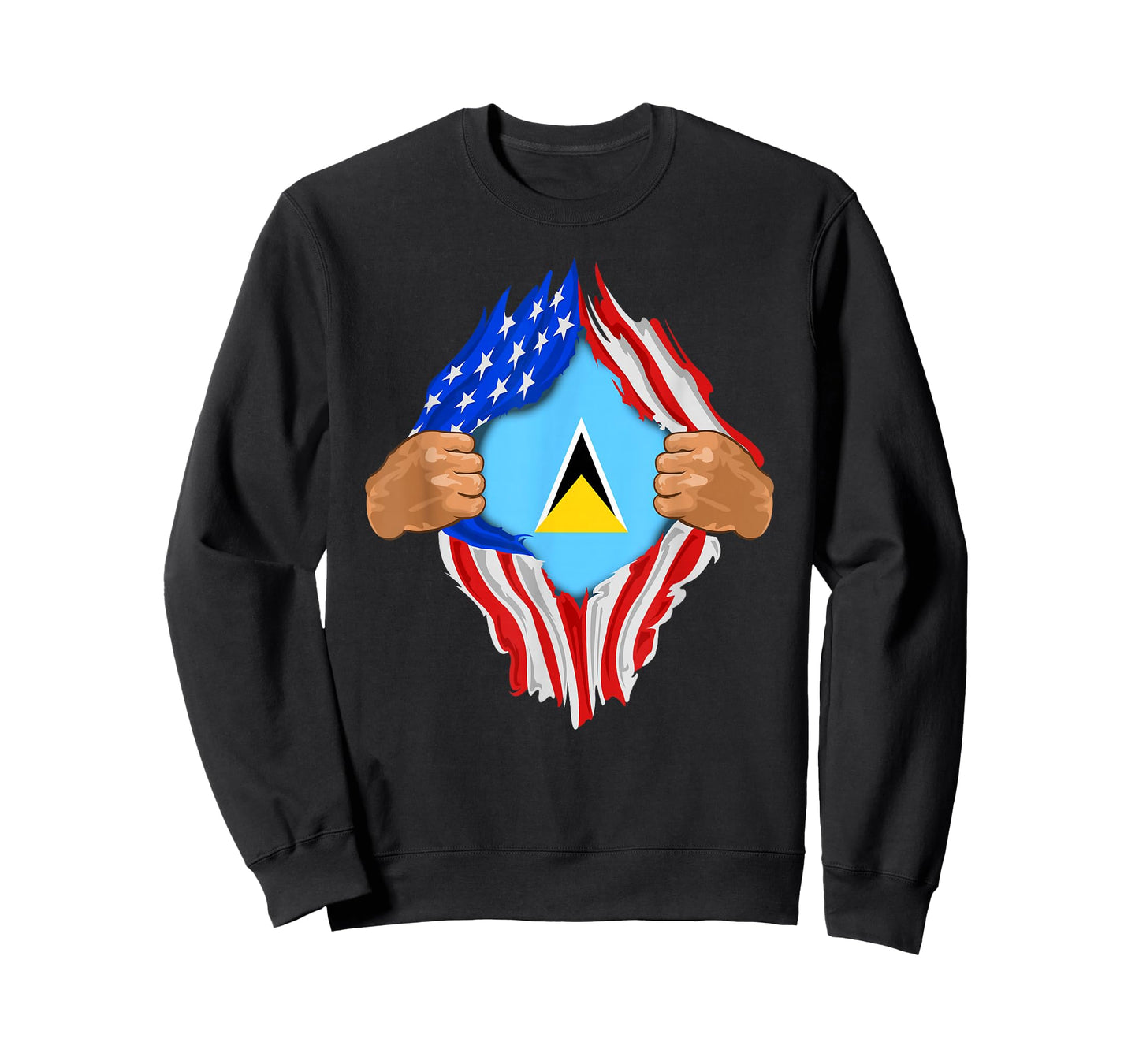 Saint Lucian Blood Inside Me | Saint Lucia Flag Gift T-Shirt