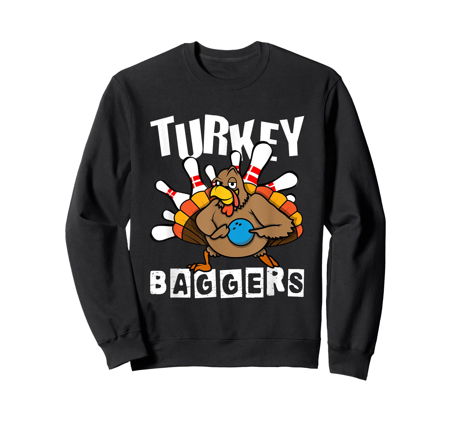 Turkey Baggers Bowling Lover Funny Happy Thanksgiving Day T-Shirt
