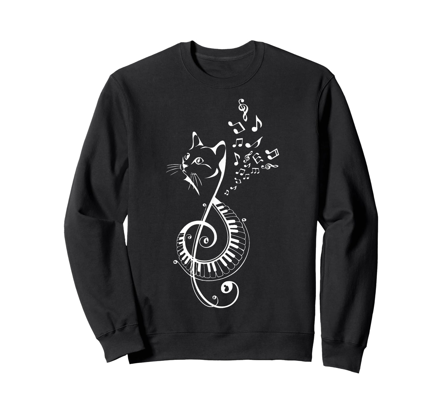 Piano Cat Treble Clef Lover Musician Teacher Musical Band T-Shirt