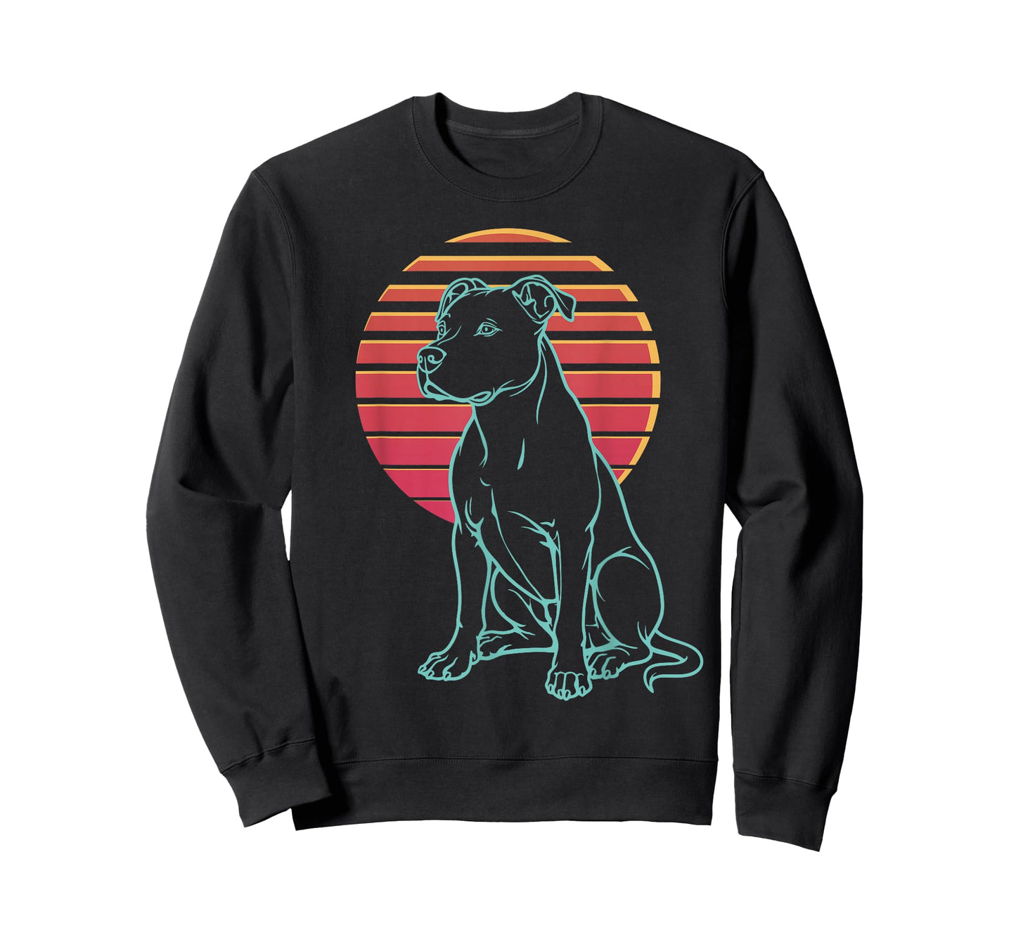 American Bulldog Lover Dog Owner Retro Synthwave 80s T-Shirt