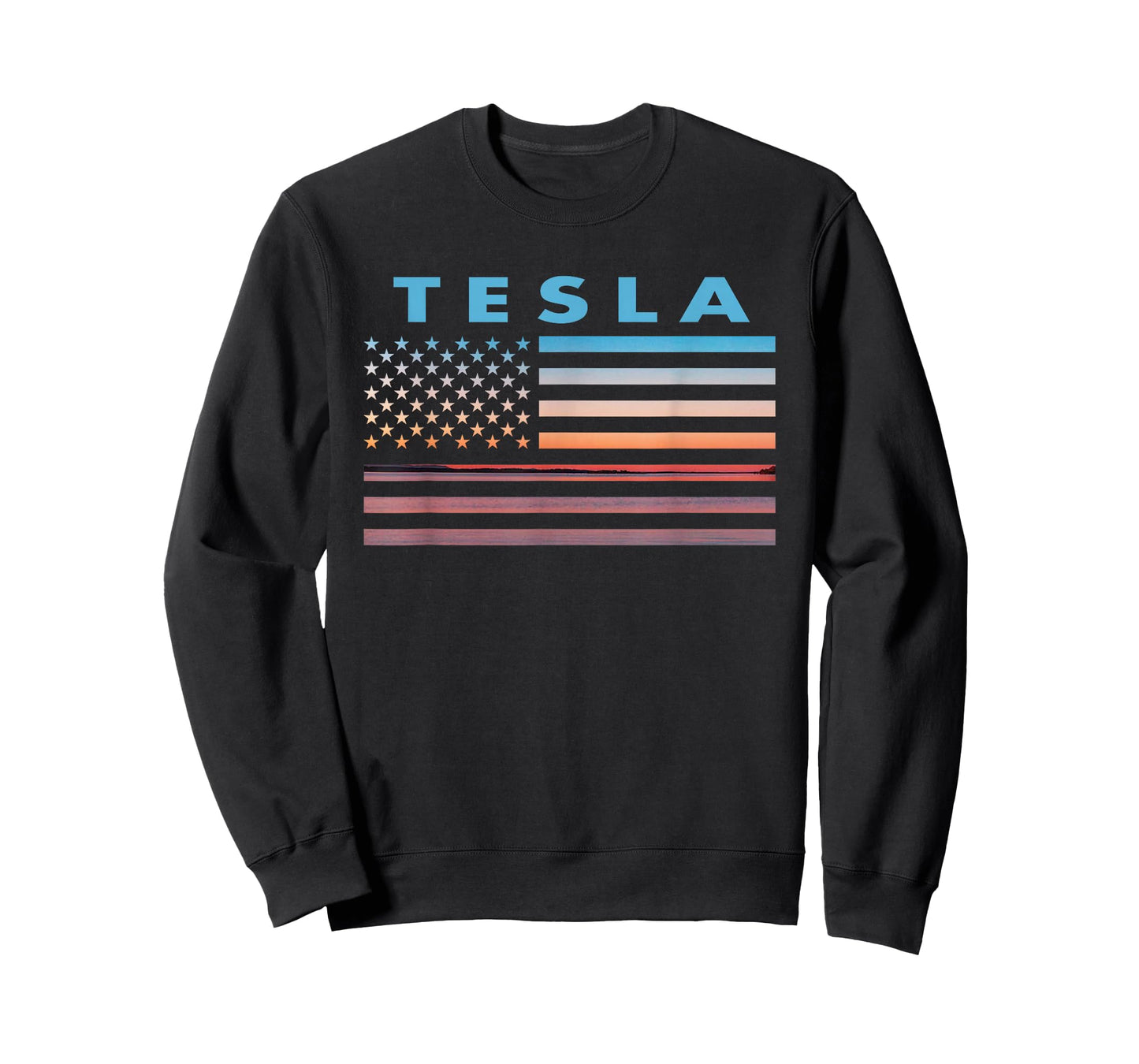 Vintage Sunset American Flag Tesla, West Virginia T-Shirt