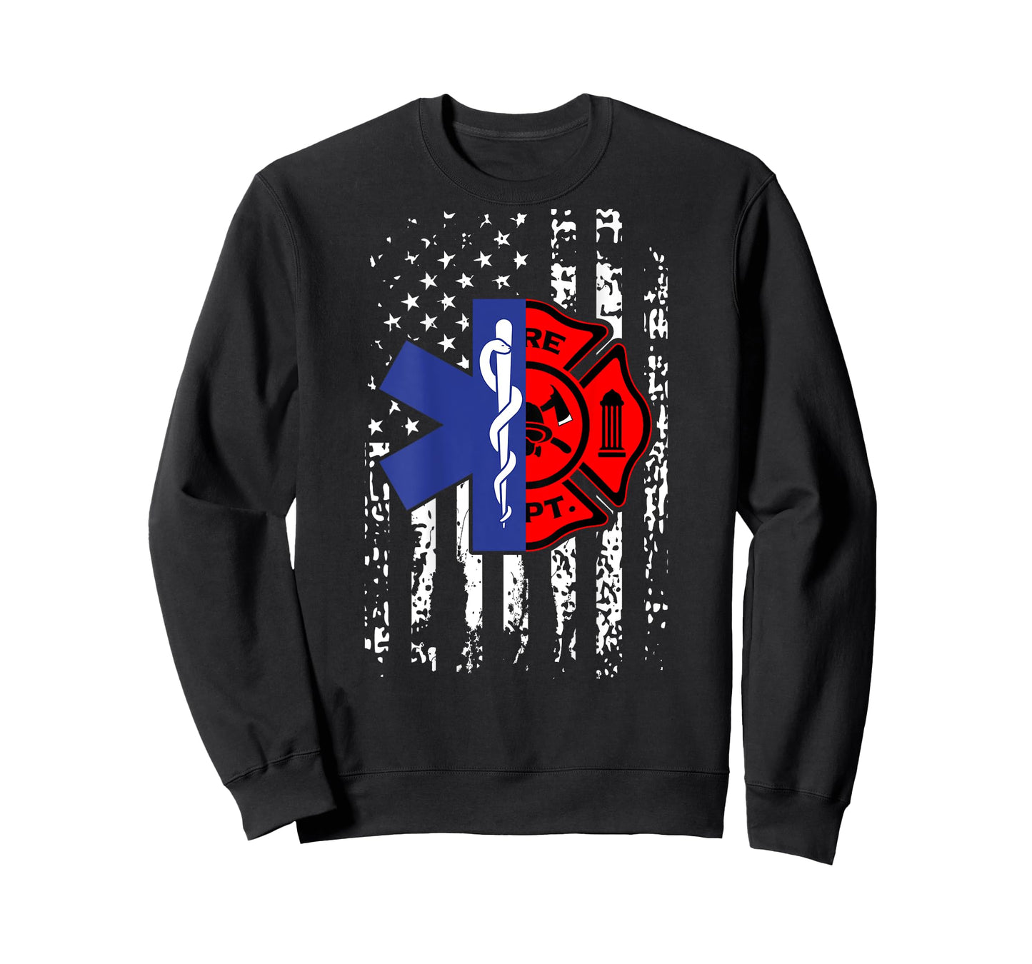 EMT Firefighter Shirt Firefighter American Flag Back Print Women Girls Kids Men T-Shirt