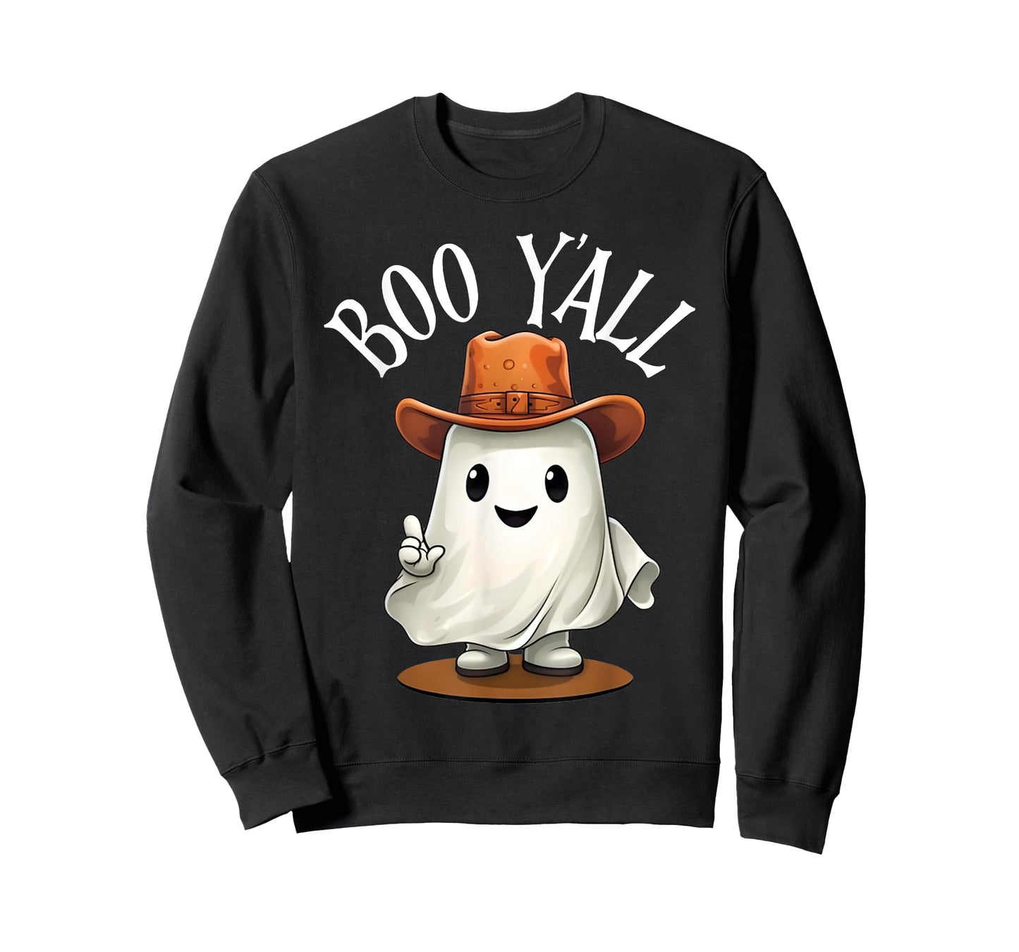 Boo Y'all Cowboy Hat Ghost Funny Halloween Costume Southern T-Shirt