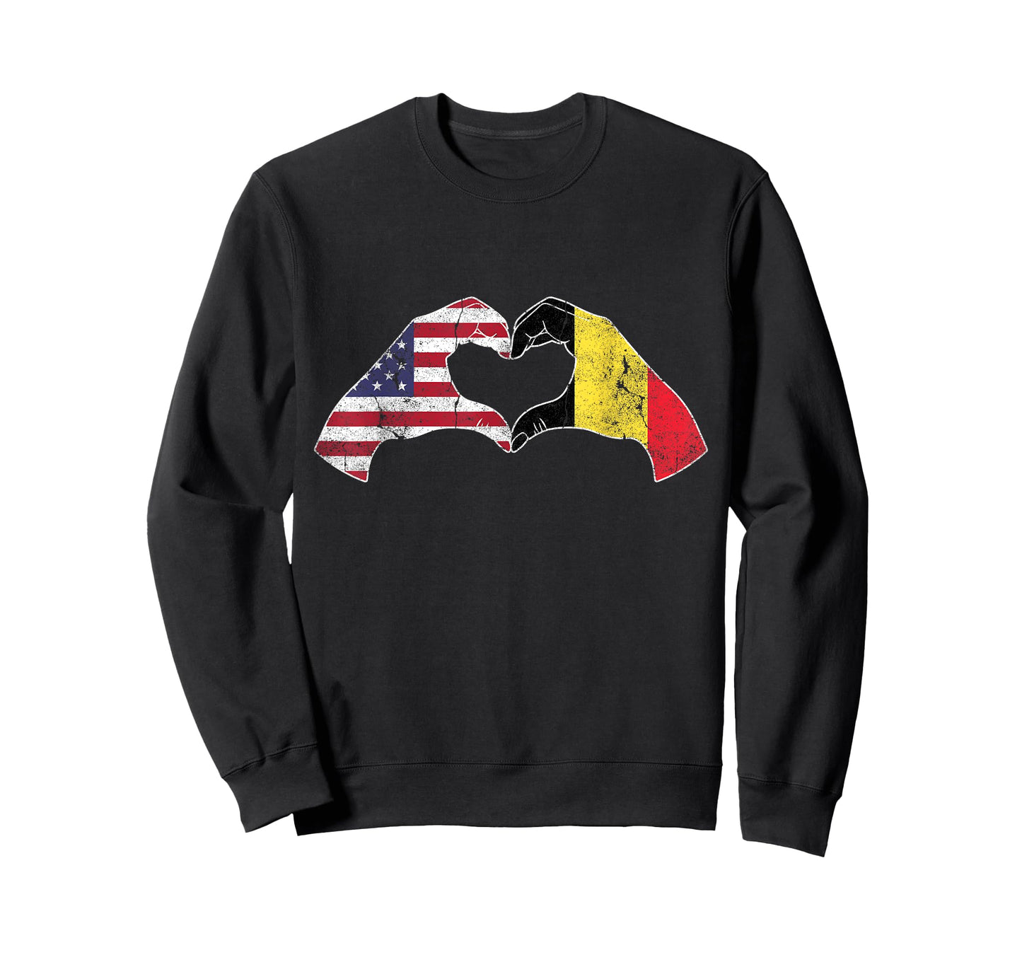 USA Belgium Hand Flag Heart Belgian Americans Love T-Shirt