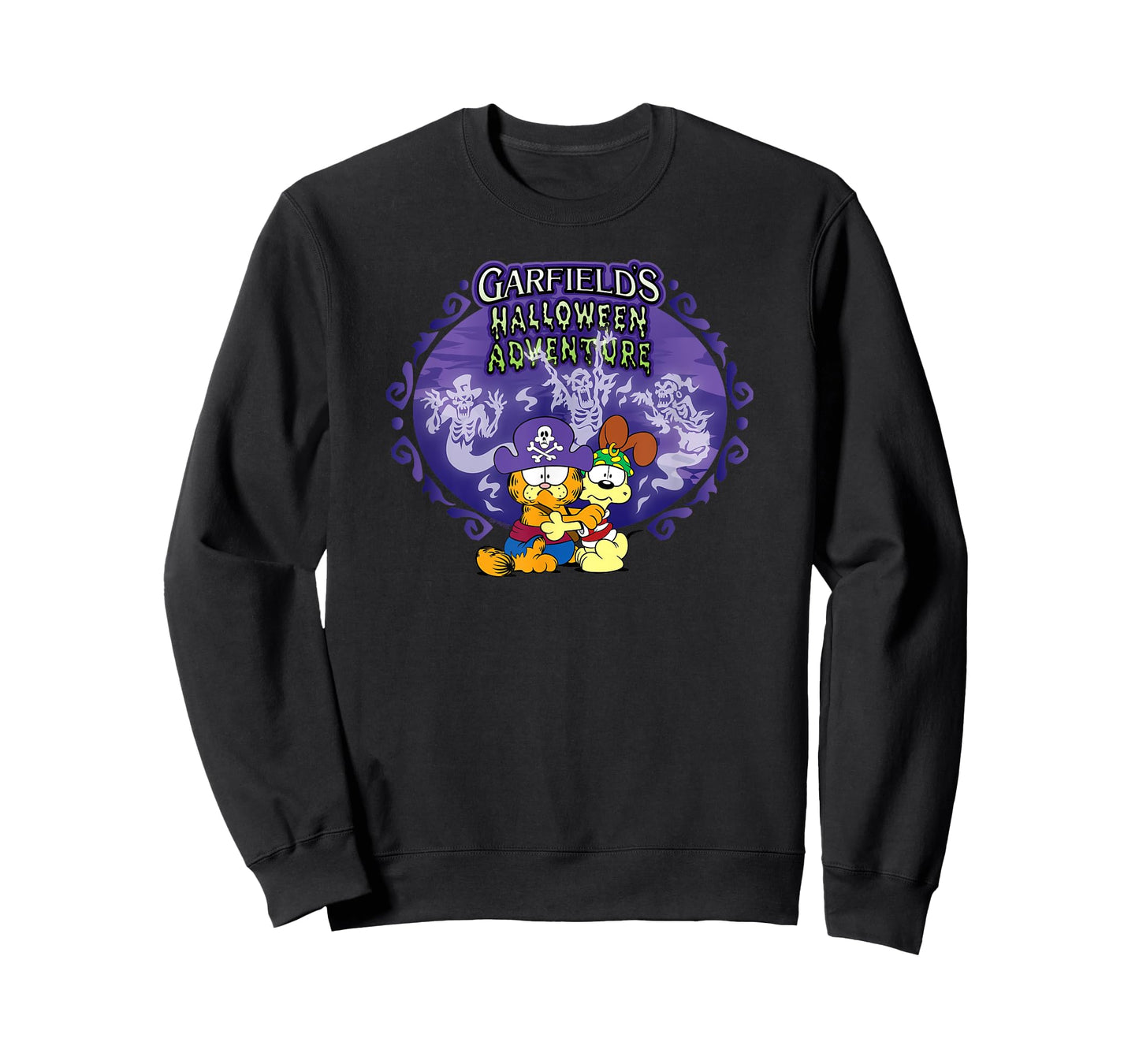 Garfield Halloween Adventure Hugging Cartoon Cat and Dog T-Shirt