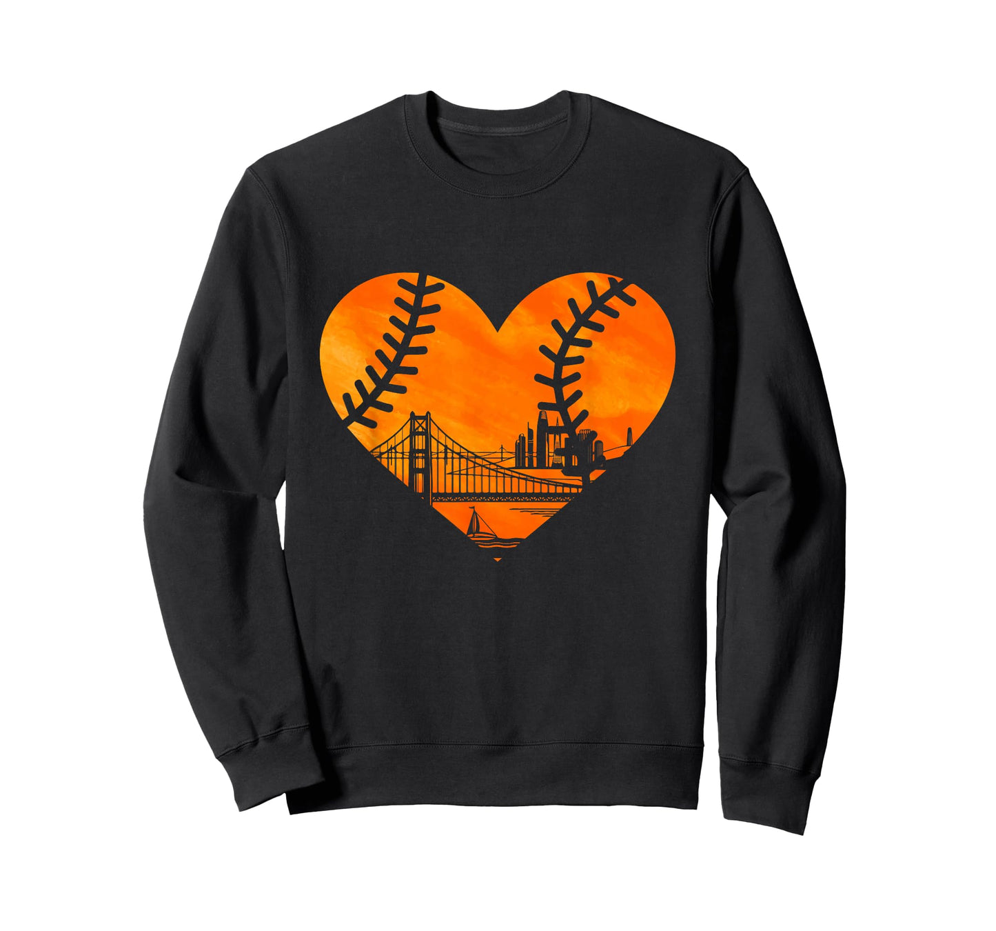 US State San Francisco Baseball Vintage Heart T-Shirt