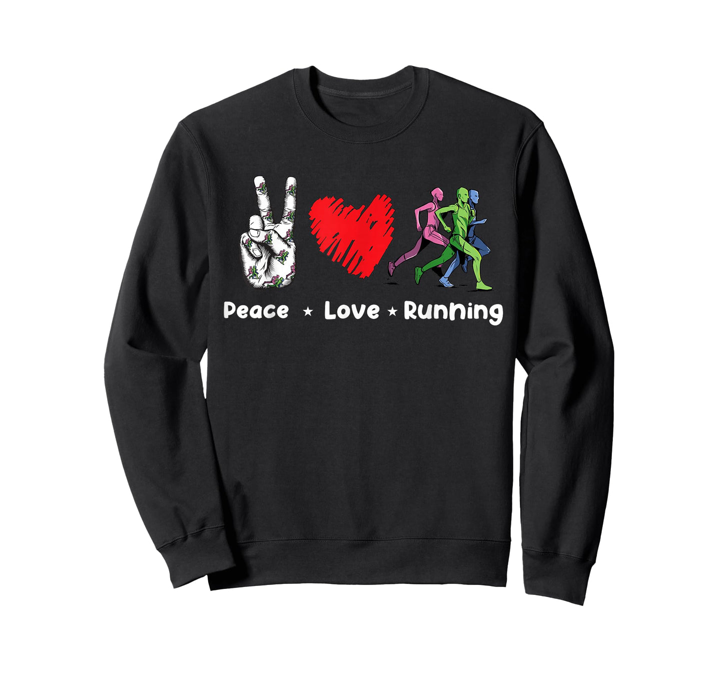 Peace Love Running Birthday Gift For Runner T-Shirt