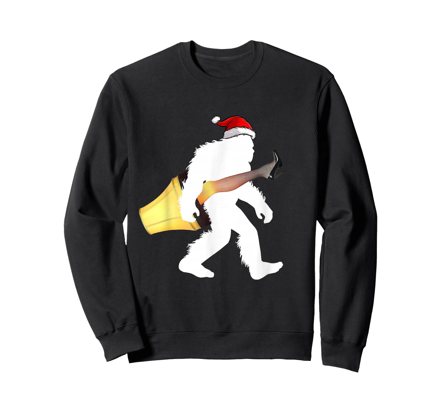 Funny Santa Bigfoot Italian Lamp Christmas Sasquatch Gifts T-Shirt