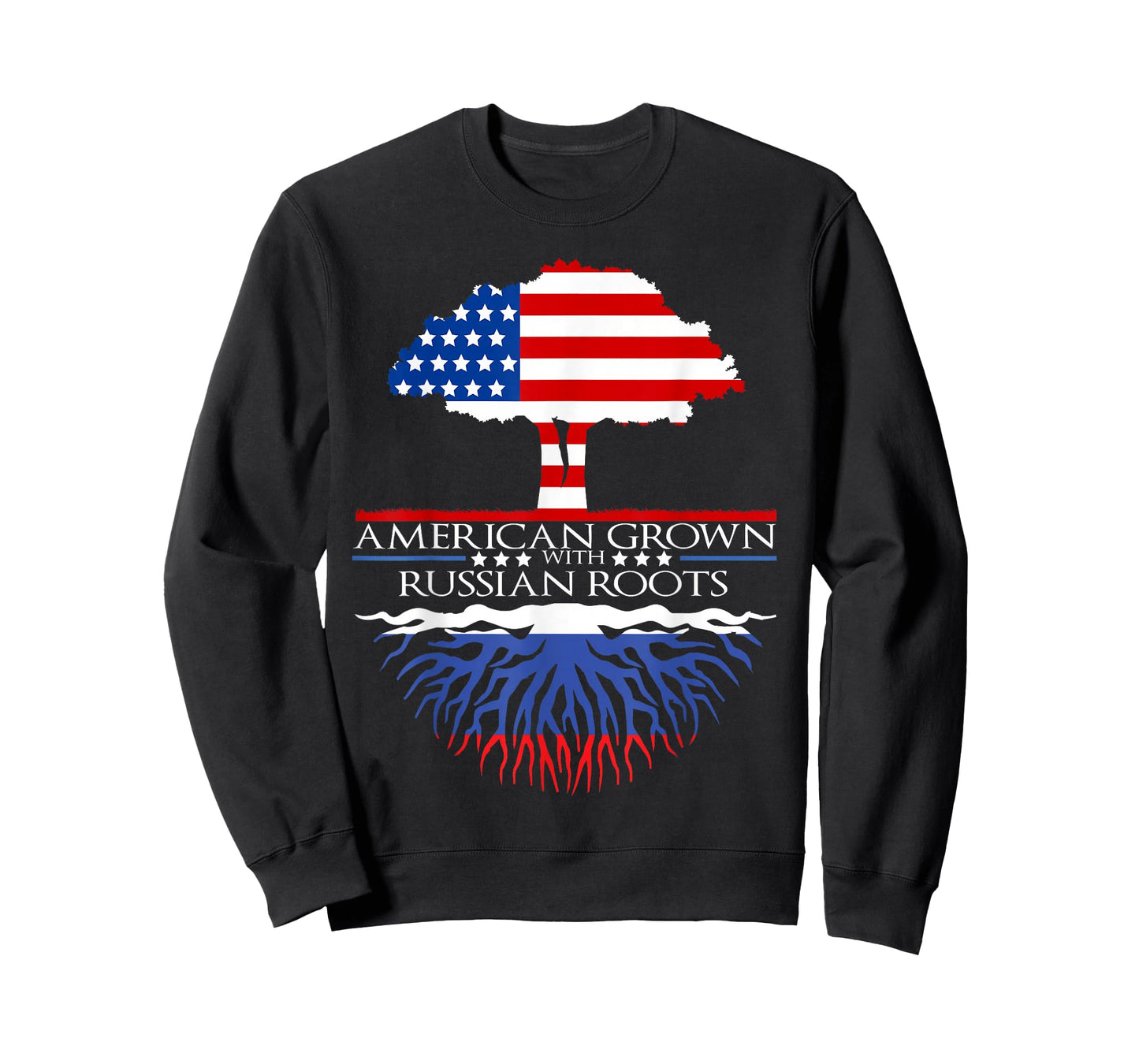 Russian Roots American Grown Tree Flag USA Russia Gift T-Shirt