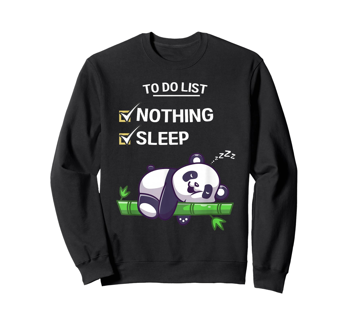 Cute Kawaii Panda To Do List Nothing Sleeping Tired Panda T-Shirt