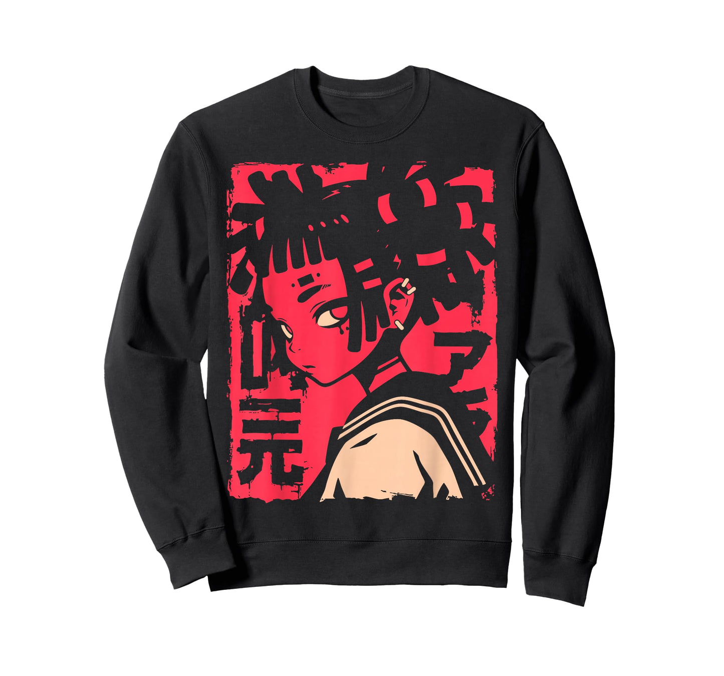 Harajuku Cyberpunk Black Girl Anime Manga Waifu Japanese T-Shirt