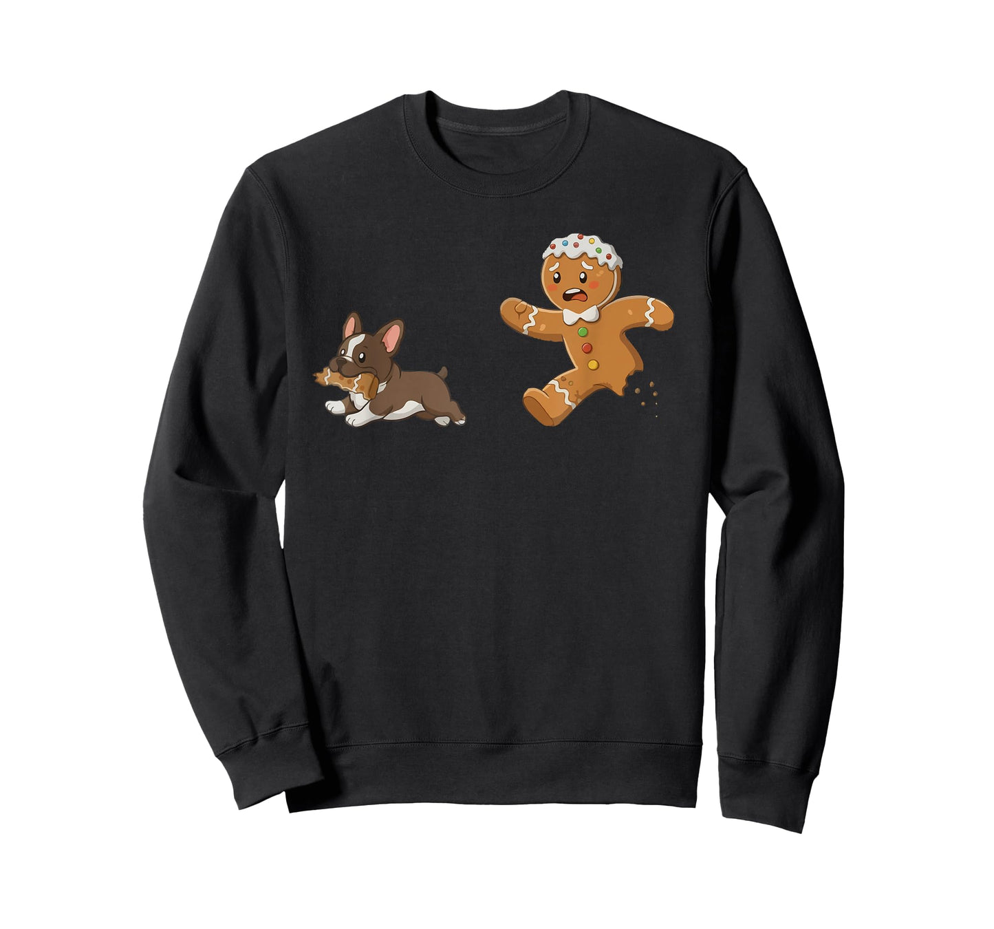 Dog Mom Shirt Gingerbread Chasing French Bulldog Christmas T-Shirt