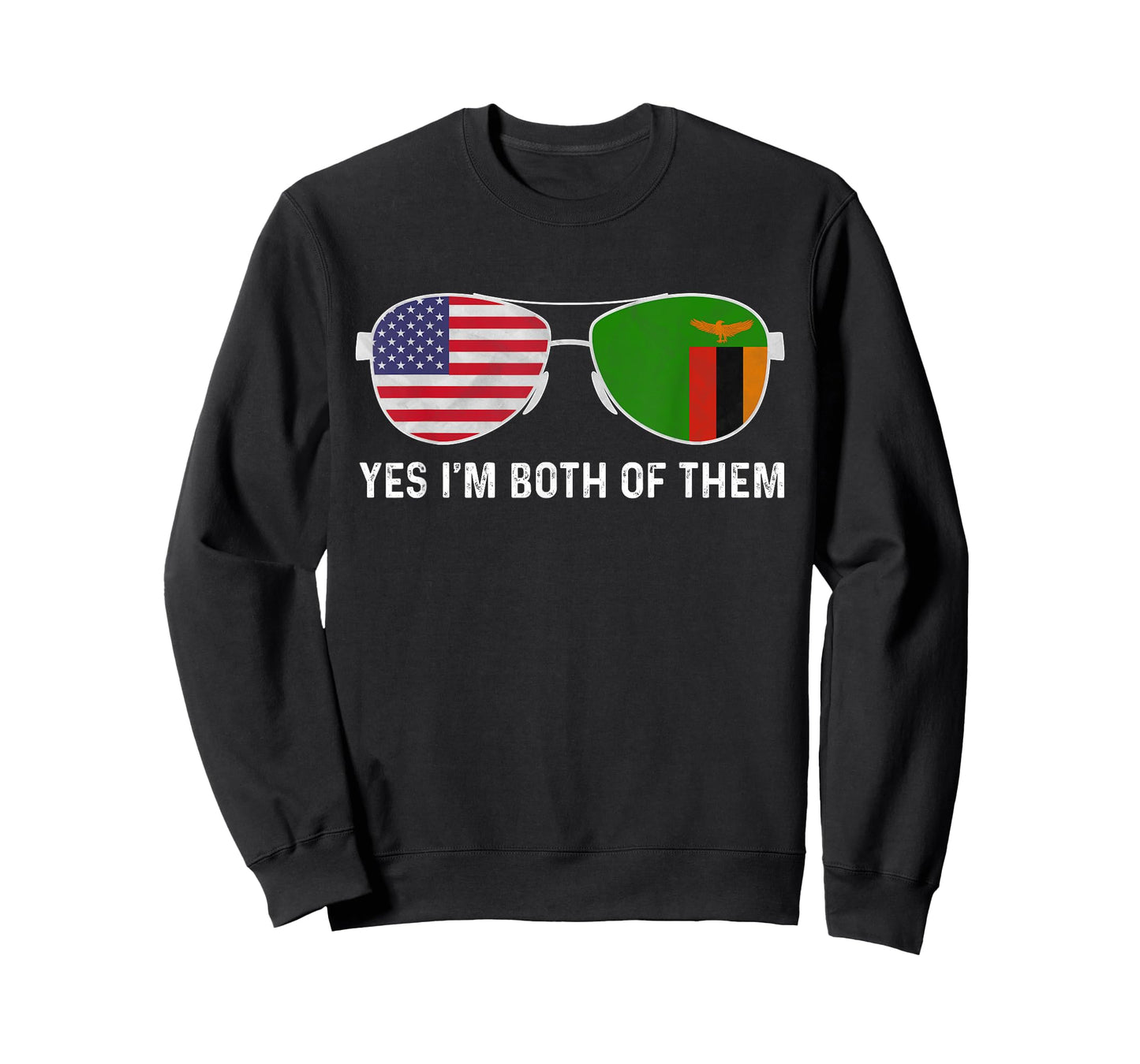 Sunglass Design Zambian American Flag Patriotic Heritage T-Shirt for Women Kids Men