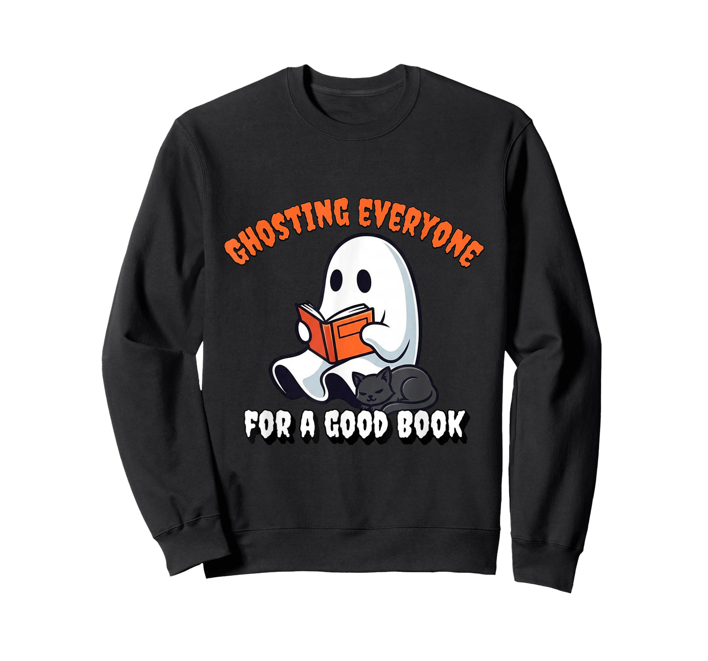 Groovy Cute Ghost Book Nerd Funny Halloween Reading Gift T-Shirt
