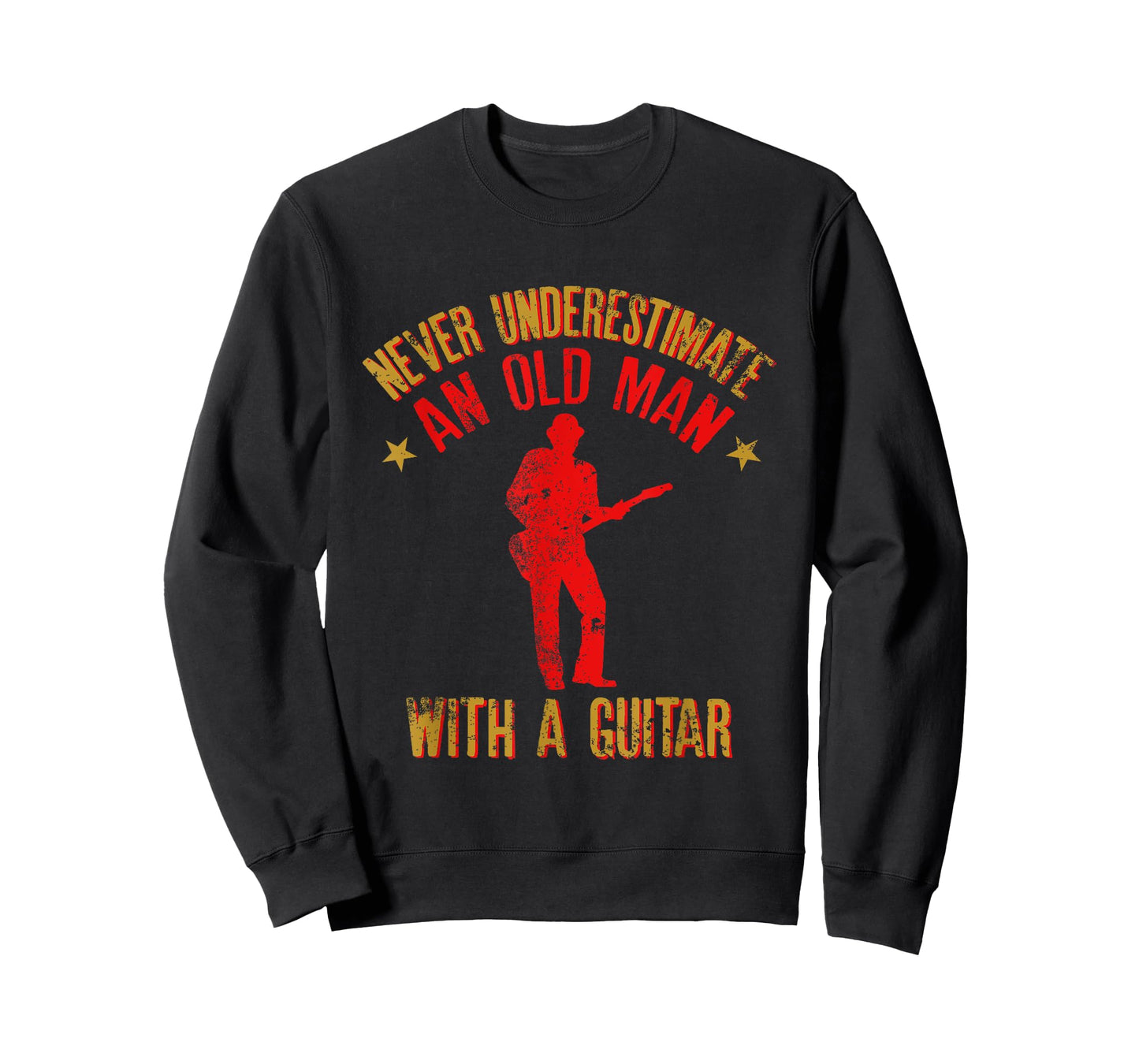 Never Underestimate an Old Man with a Guitar Funny Quote T-Shirt