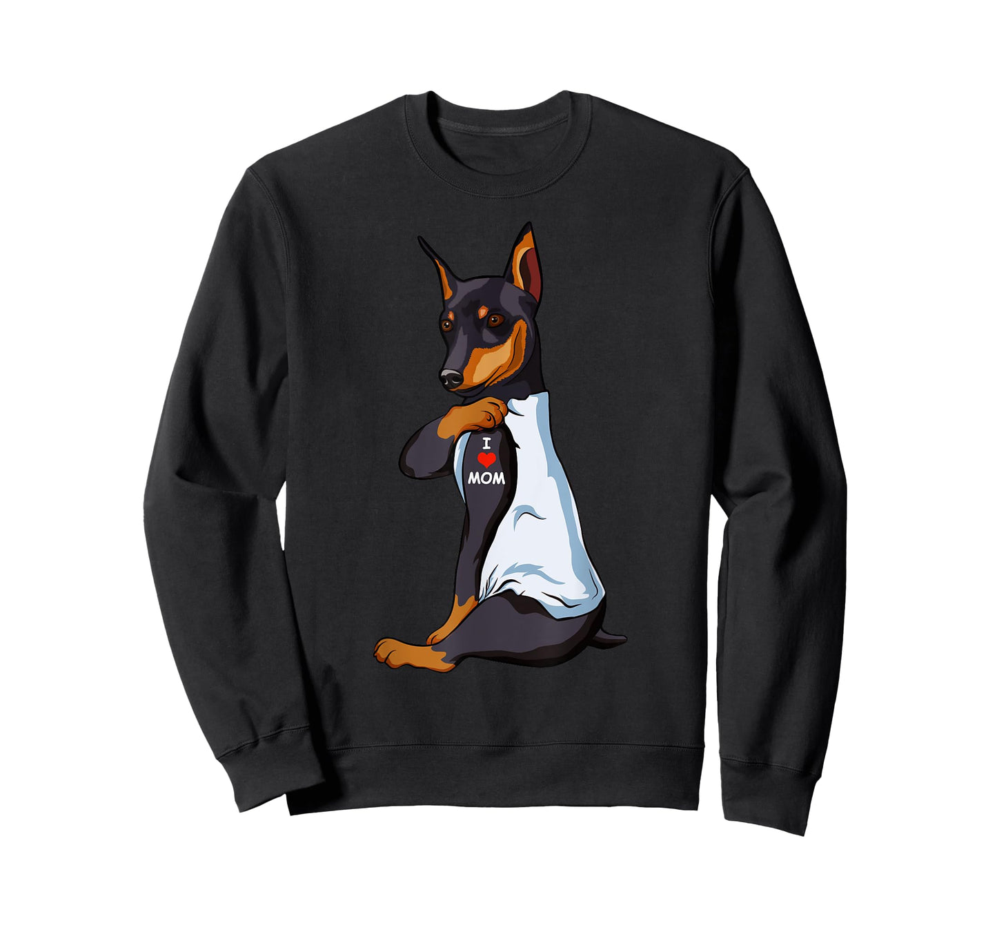 I Love Mom Tattoo Manchester Terrier Mom Dog Lover Women T-Shirt