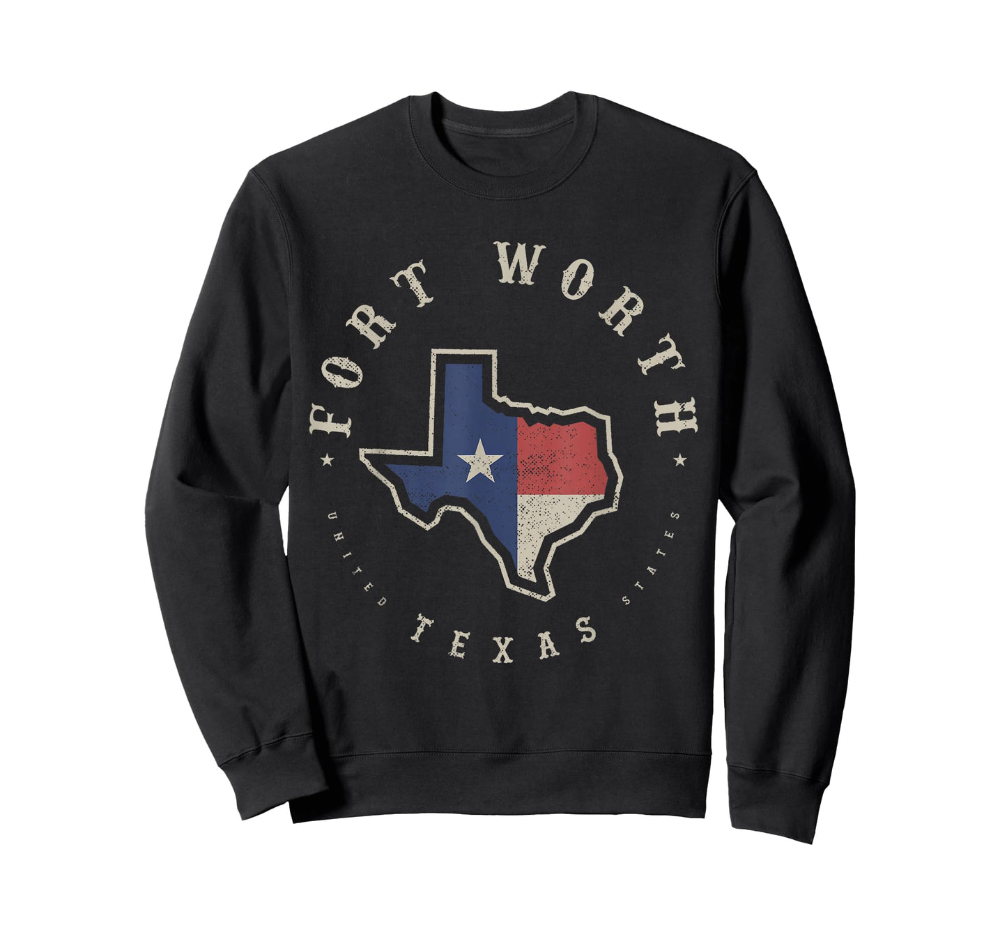 Vintage Fort Worth Texas State Flag Map Souvenir Gift T-Shirt