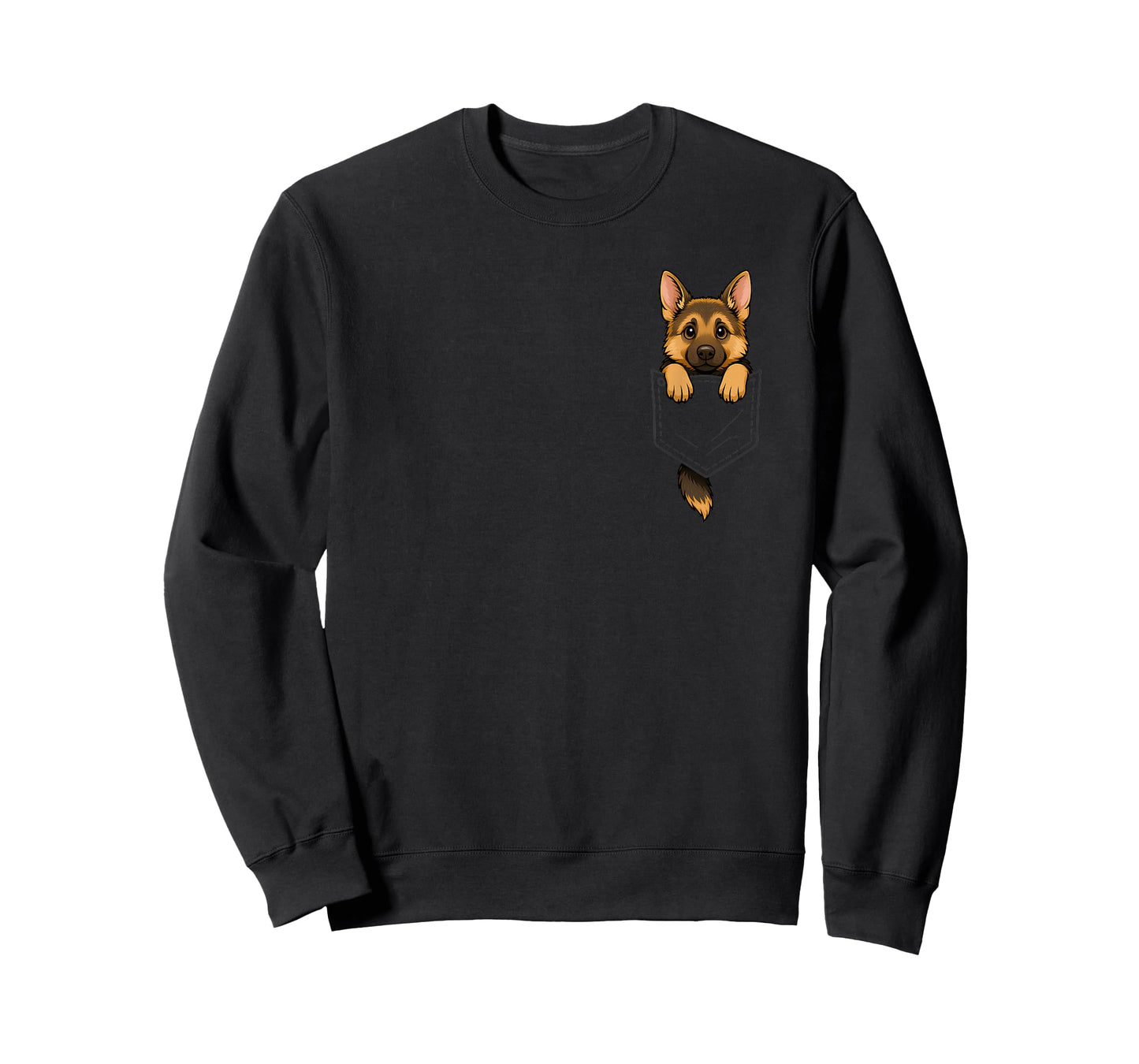 Funny German Shepherd Peeking in Pocket Animal Dog Pet Lover T-Shirt