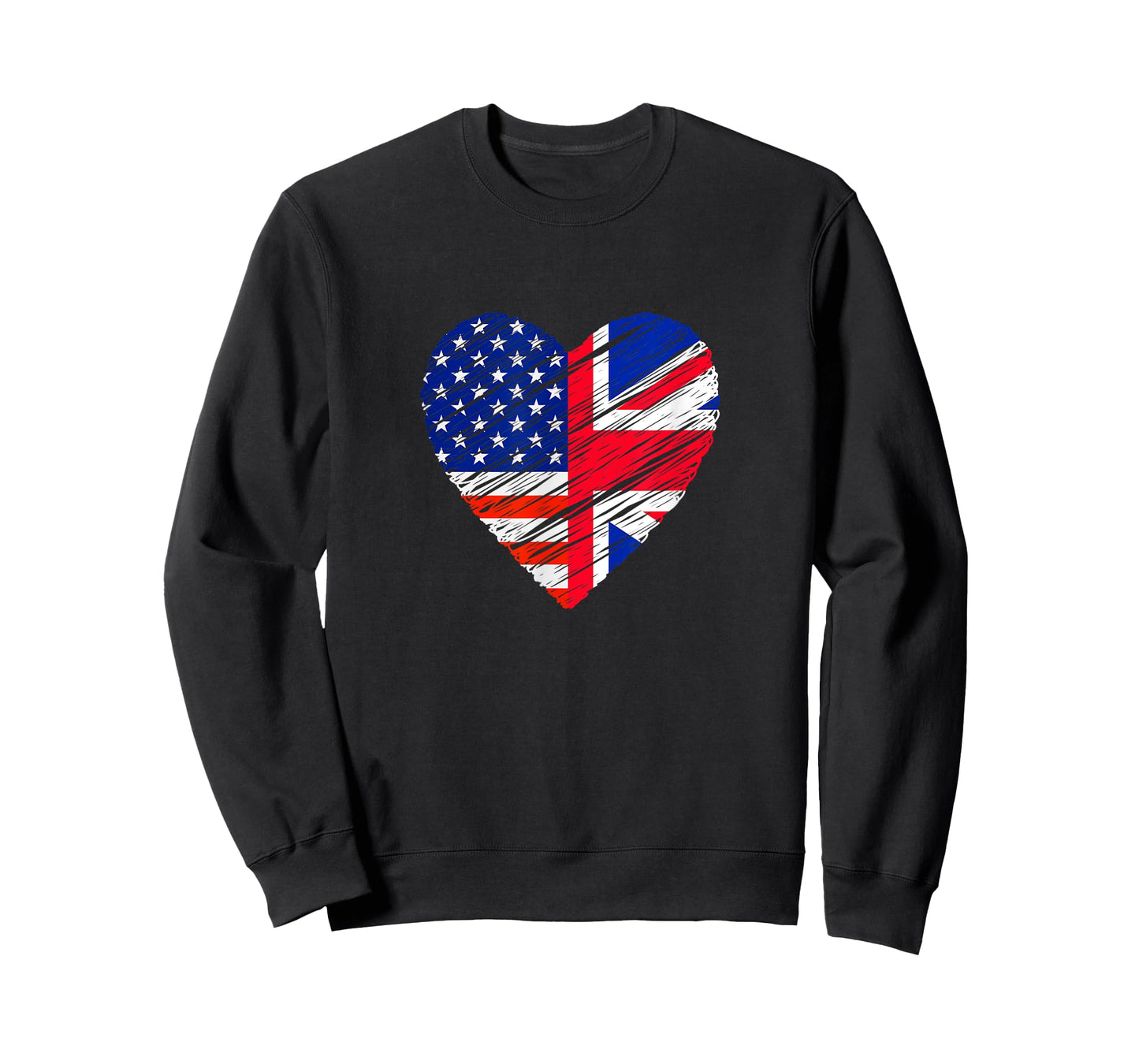 Great Britain USA Heart American Flag UK Flag Love Heart T-Shirt