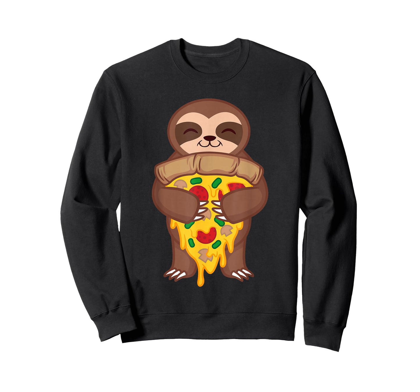 Sloth Holding Pepperoni Pizza Funny Foodie Animal Lover Gift T-Shirt