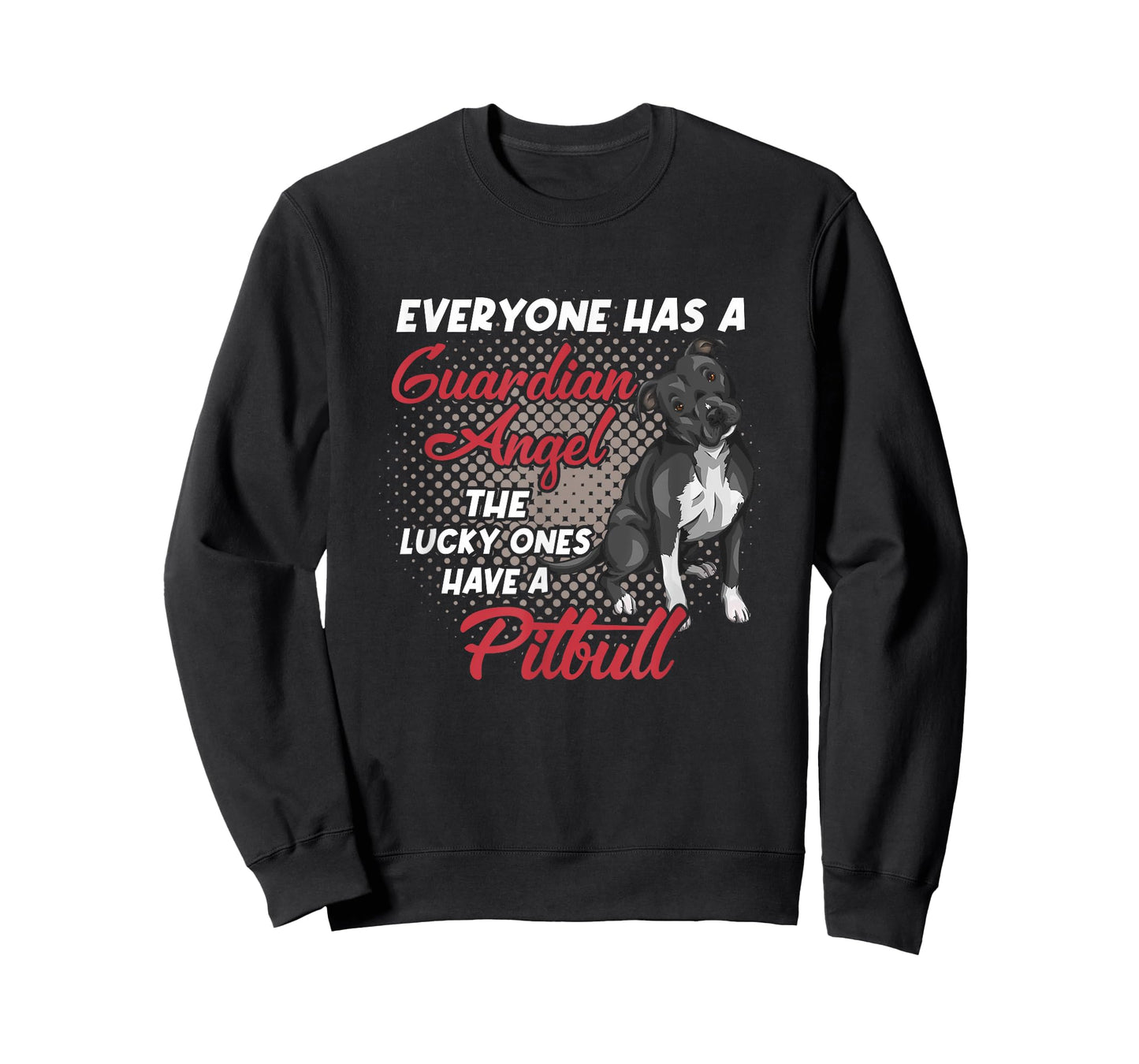 Black Pitbull Is My Guardian Angel Funny Pit Bull Dog Owner T-Shirt for Men Women