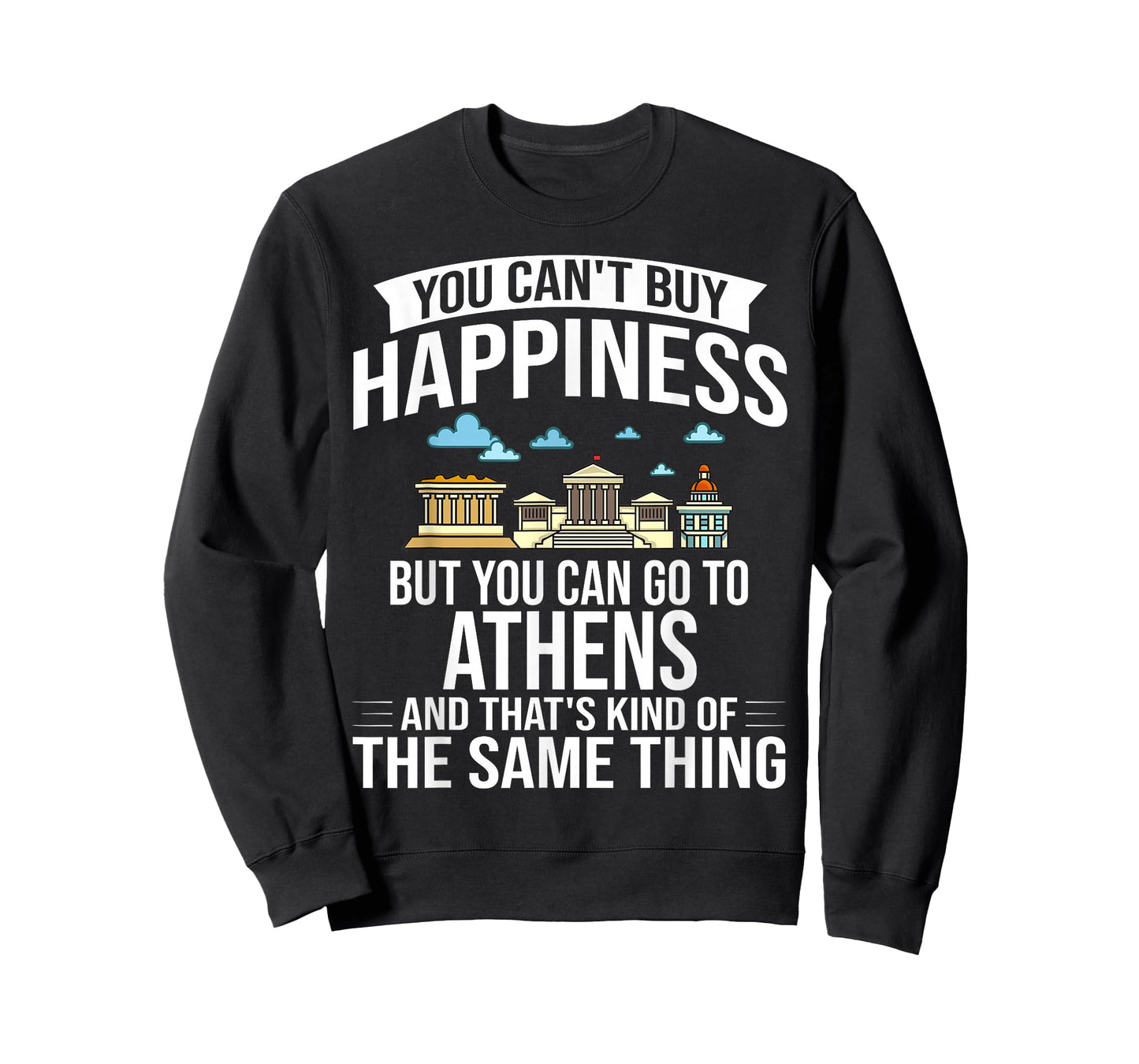 Athens Greece City Skyline Map Travel T-Shirt