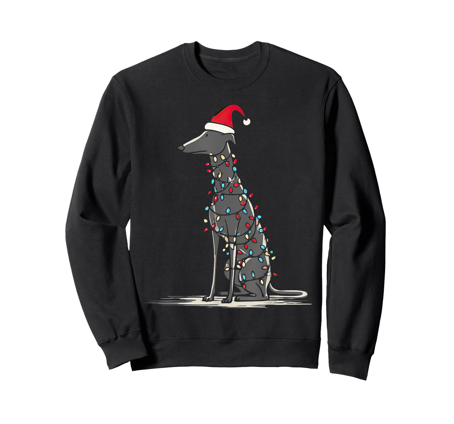 Funny Greyhound Christmas Graphics Dog Lights Lover T-Shirt