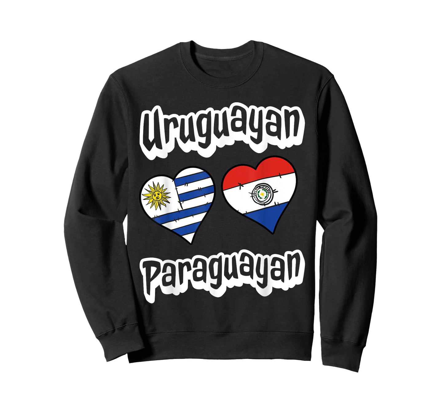 Uruguayan Paraguayan Flag Heart Combo Uruguay Paraguay T-Shirt