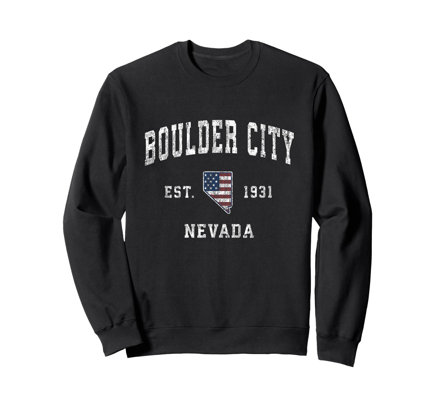 Boulder City Nevada NV Vintage American Flag Sports Design Women Kids Men T-Shirt