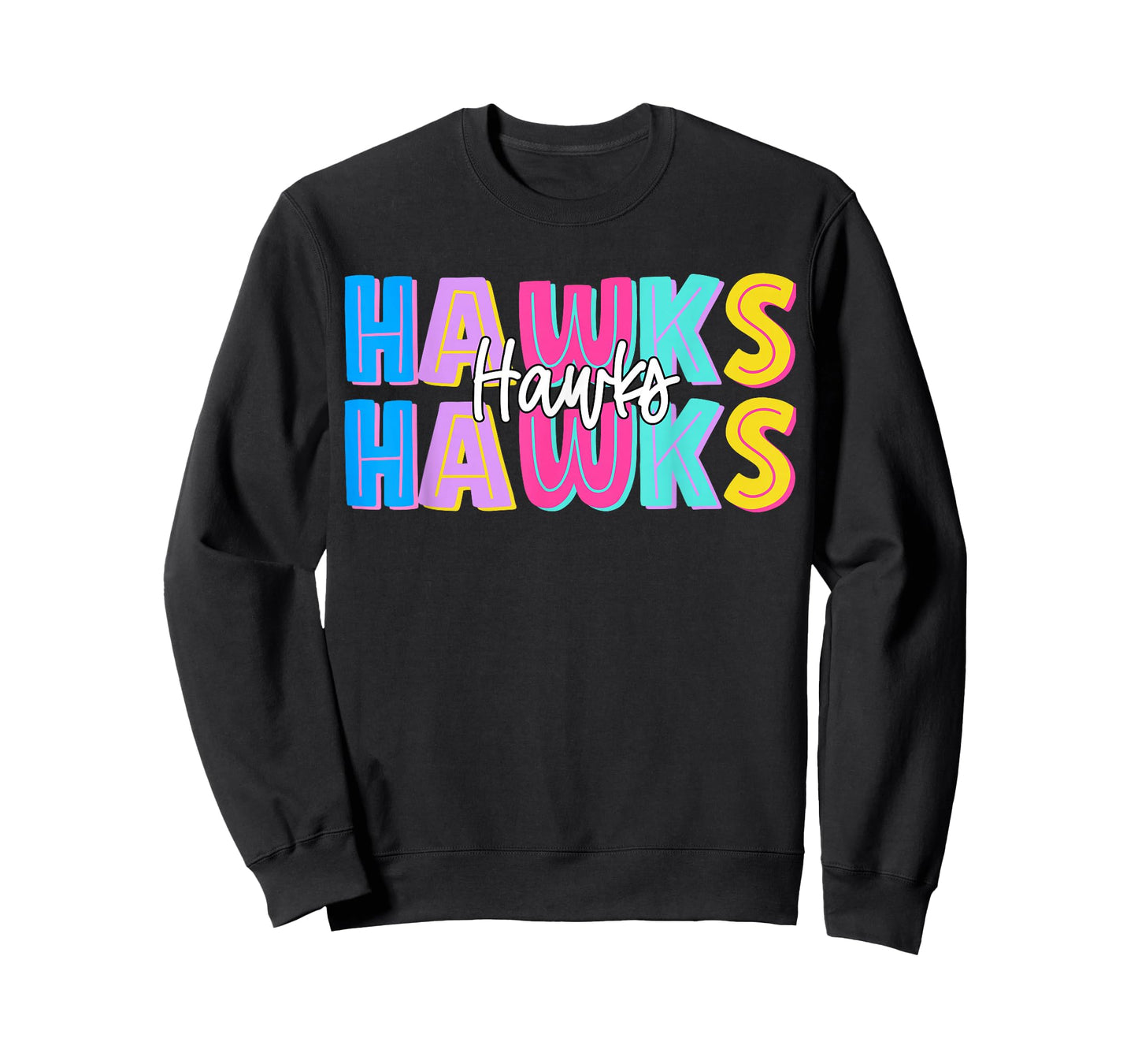 Hawks School Sports Fan Team Spirit T-Shirt