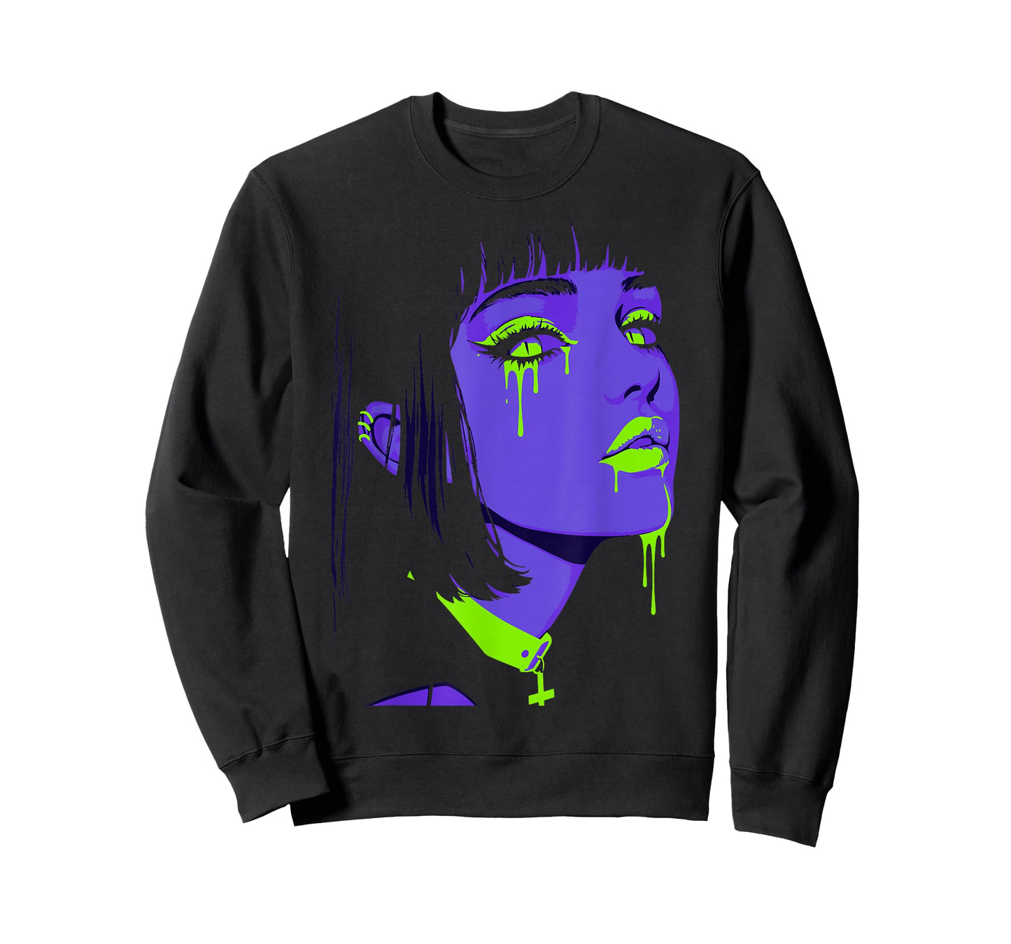 Cybergoth Cybercore Grunge Punk Goth Girl Alt Anime Manga T-Shirt