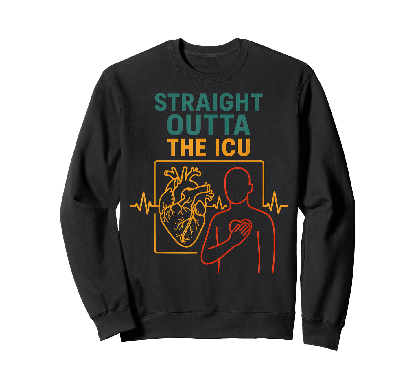 Heart Attack Straight Outta The ICU Cool Mens Surgery Recove T-Shirt