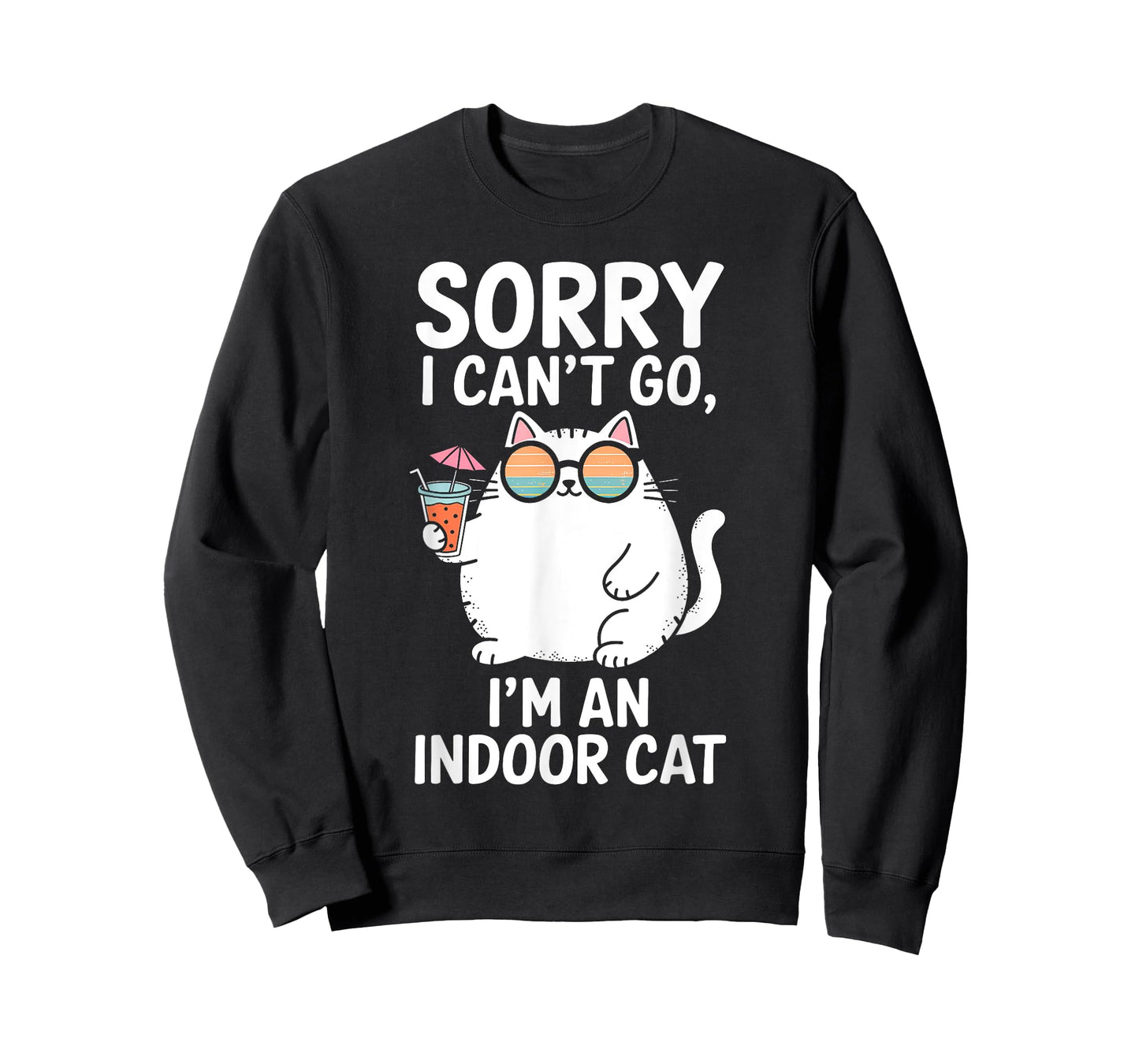 Sorry I Can’t Go I’m an Indoor Cat Introvert Cat T-Shirt