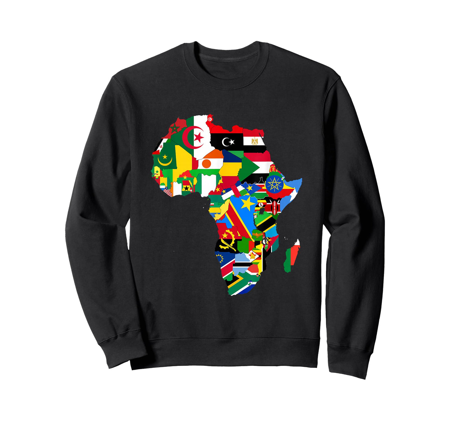 African Pride - Ethnic Map of Africa with Flags T-Shirt