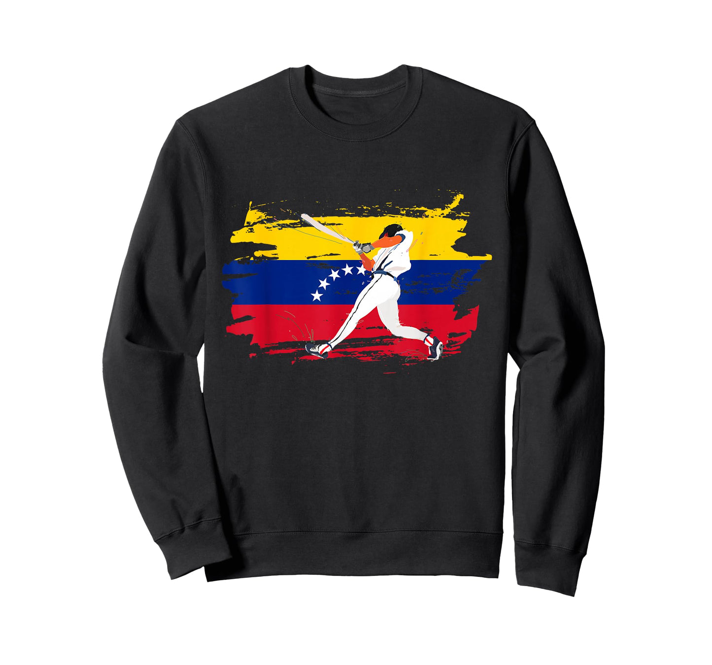 Baseball Hitter On Grunge Venezuela Flag Venezuelan Beisbol T-Shirt