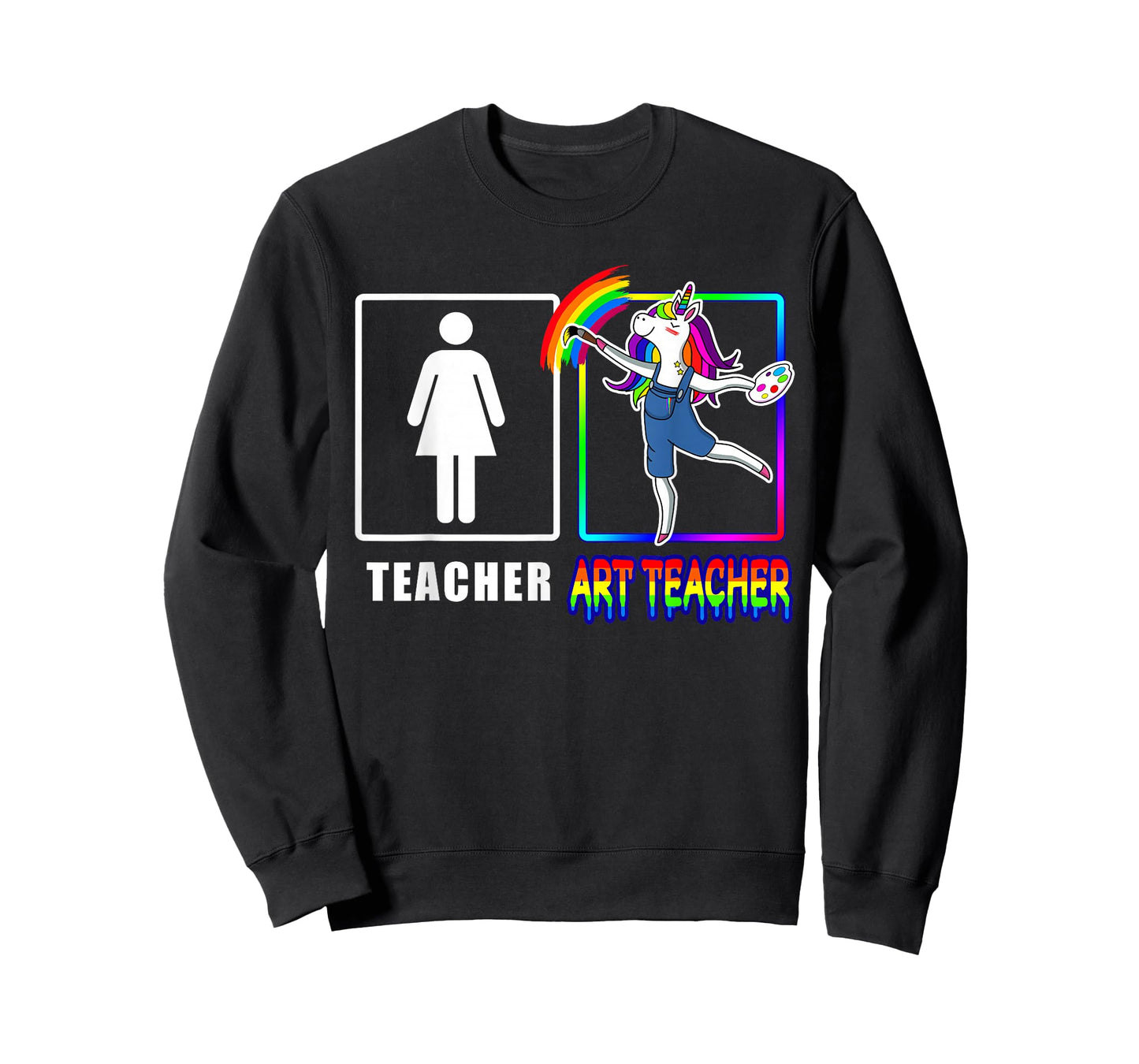 Cute Art Teacher Magical Dabbing Unicorn Gift Funny Artist T-Shirt