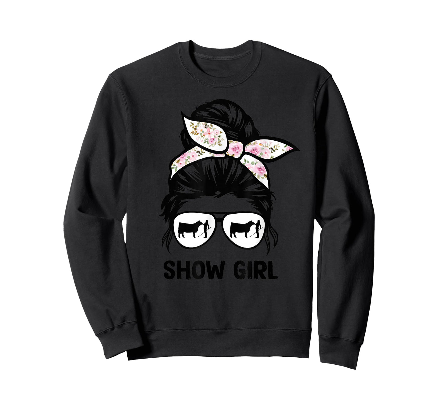 cattle show girl messy bun hair cow show girl T-Shirt