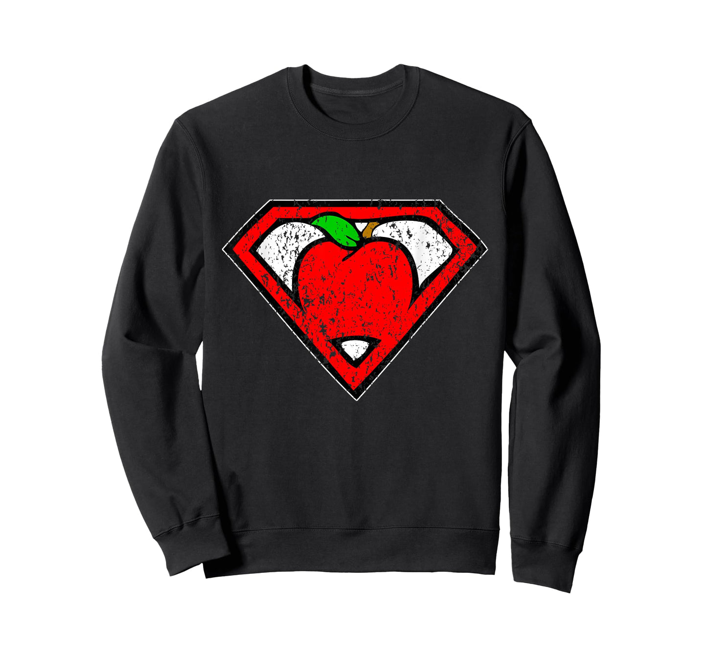 Funny Cute Distressed Super Teacher Superhero Apple Shirt T-Shirt
