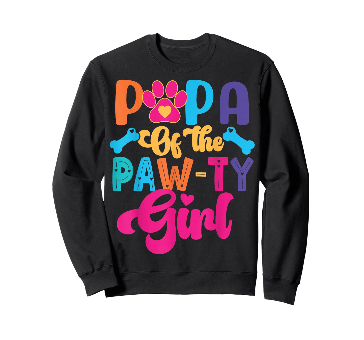 Papa Of The Birthday Girl Dog Paw Family Matching Party T-Shirt