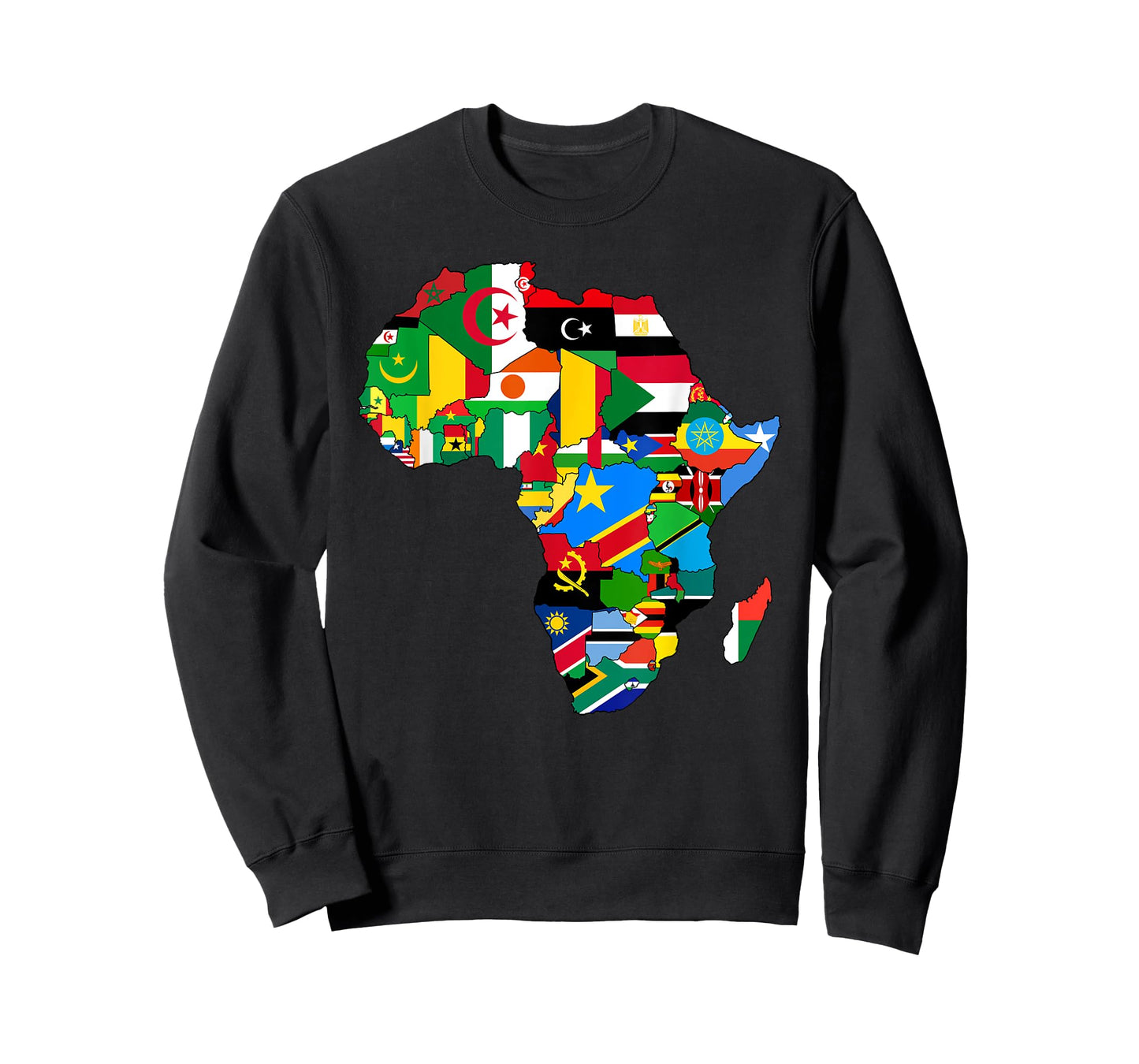 Love Africa With Flags Of African Countries In Africa Map T-Shirt
