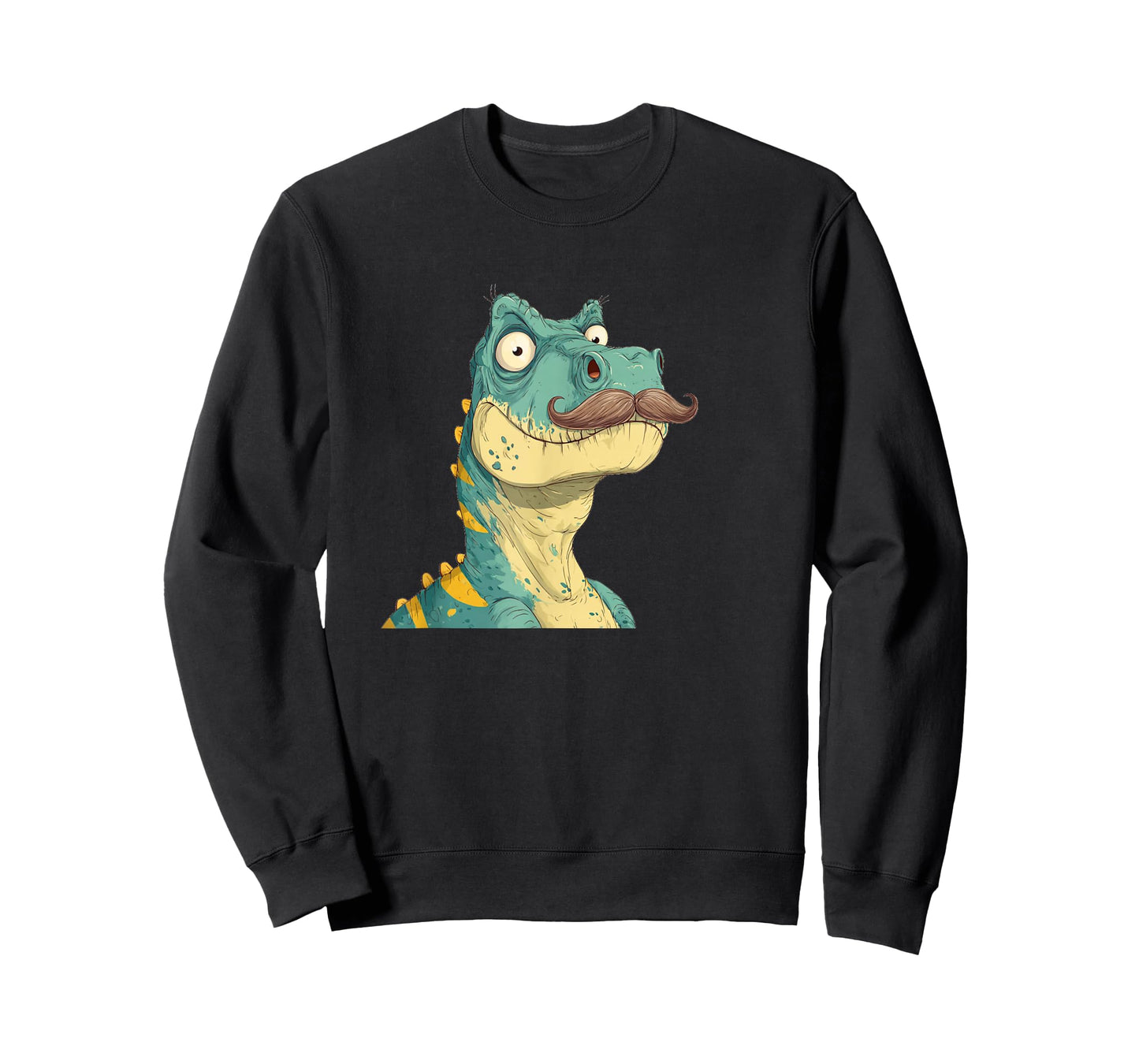 Funny Dinosaur Face with Beard for Mustache Lovers T-Shirt