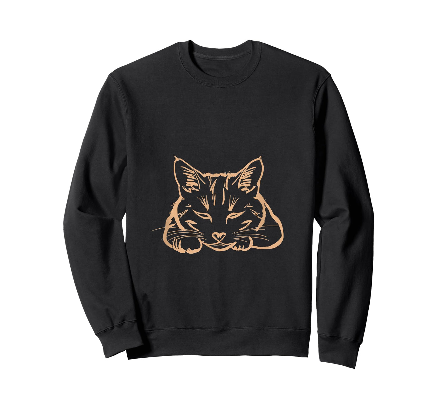 Dreaming Kitty – Cute Sleeping Cat in Lines T-Shirt