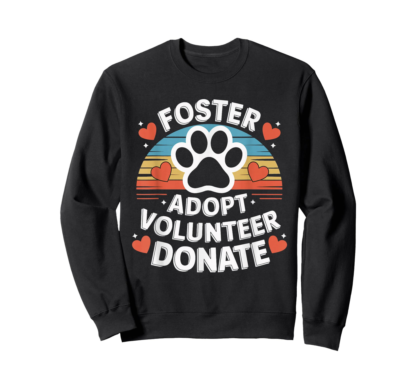 Animal Shelter Animal Rescue Dog Rescue Adoption Foster Adopt Volunteer Donate T-Shirt - Unisex-Adults, Black, Small