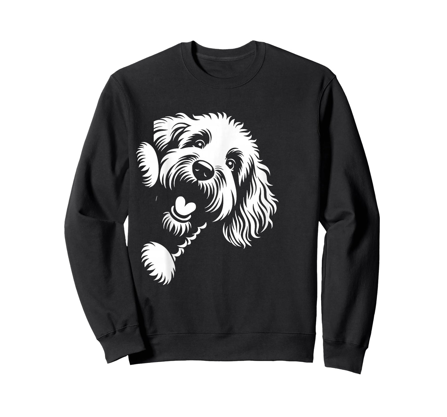 Funny Labradoodle Dog Peeking Graphic Design T-Shirt